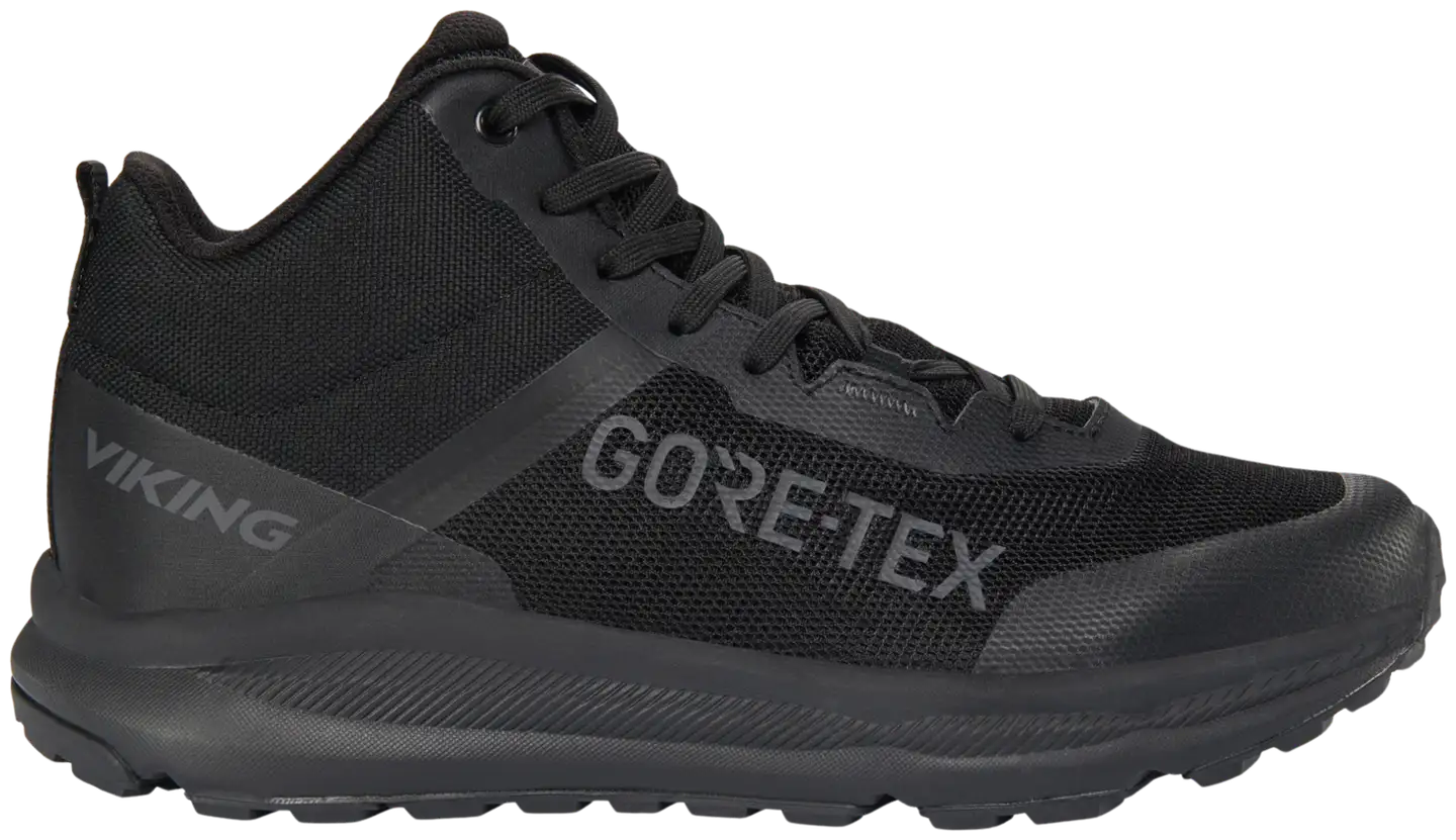 Viking miesten ulkoilukenkä Stride Mid Gore-Tex - BLACK - 1