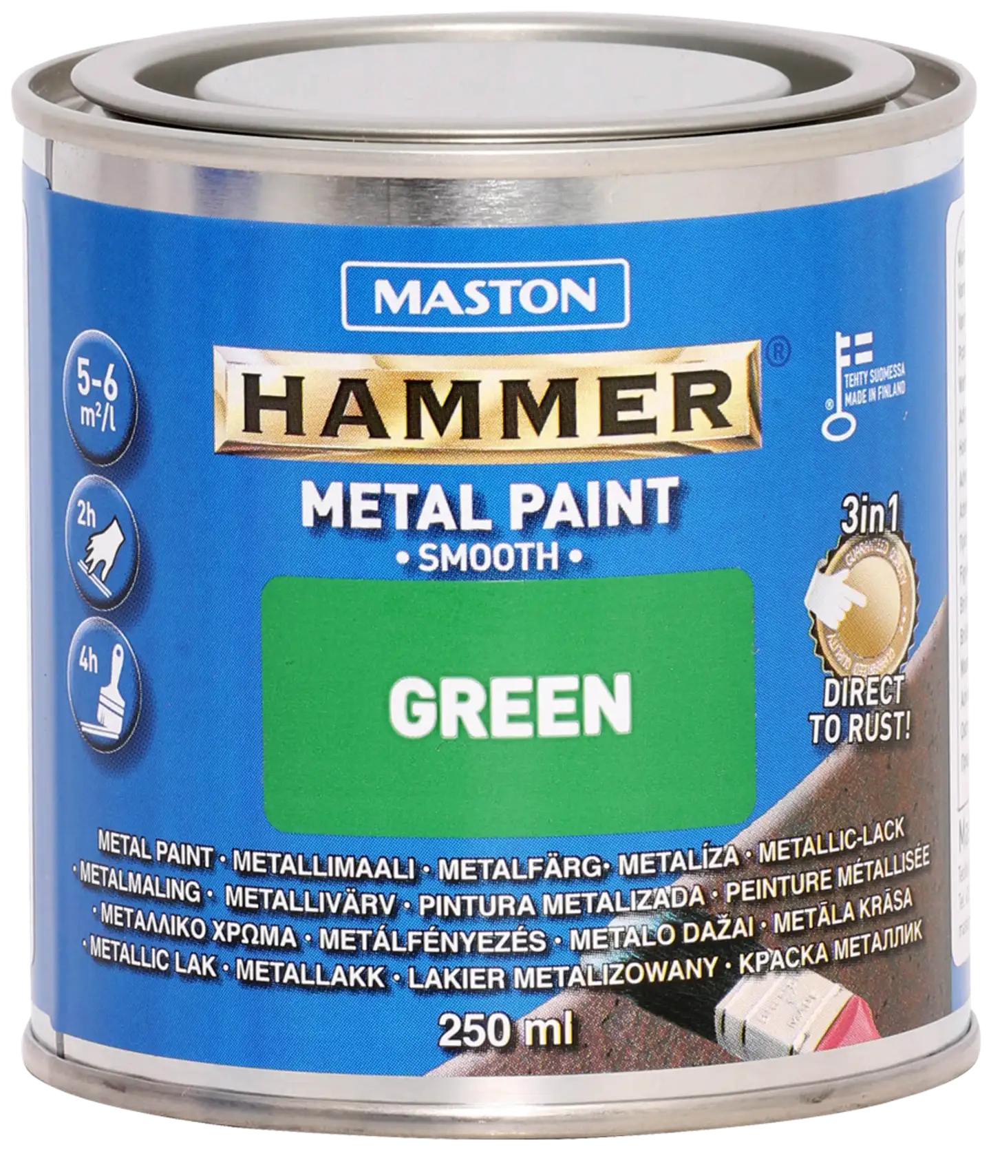 Maston metallimaali Hammer Sileä vihreä 250 ml - 1