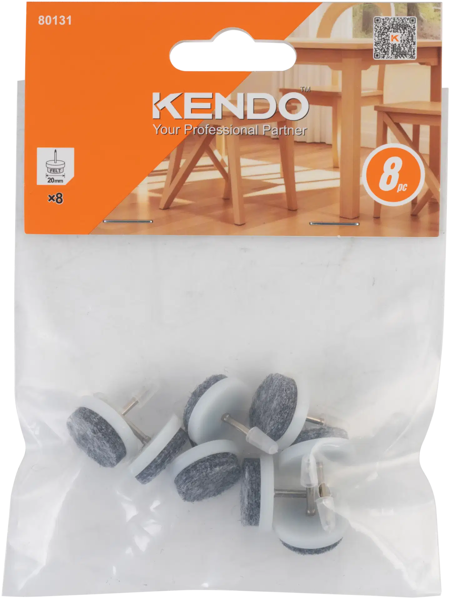 Kendo huopatassu naula 20 mm 8 kpl, valkoinen - 1