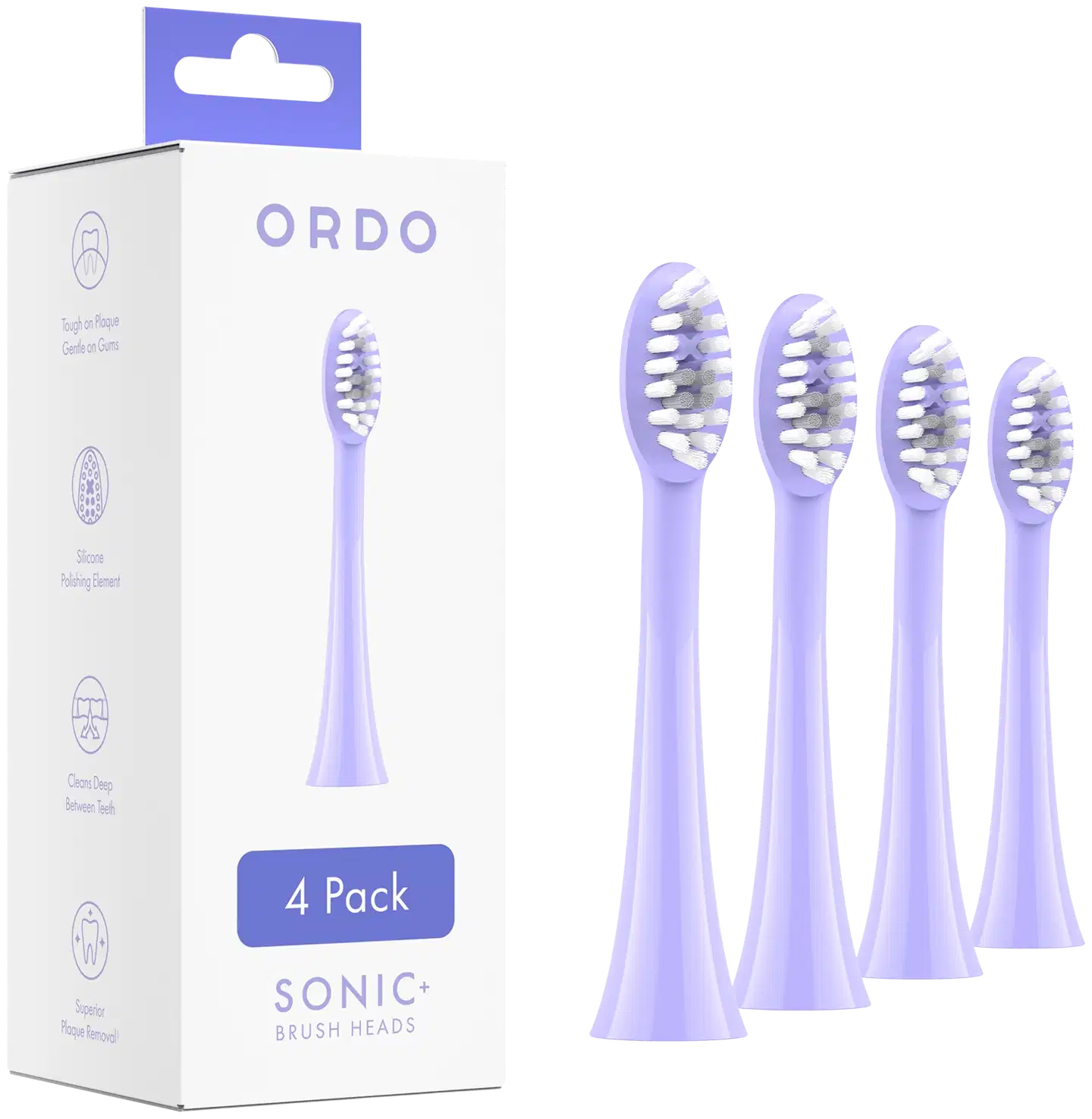 Ordo Sonic -harjaspäät, helmi - 4 kpl - 2