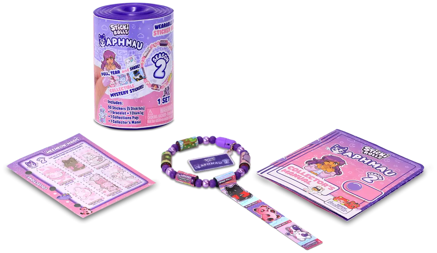 Sticki Rolls Aphmau Tarrarannekoru Yllätyspakkaus 50 tarraa - 9