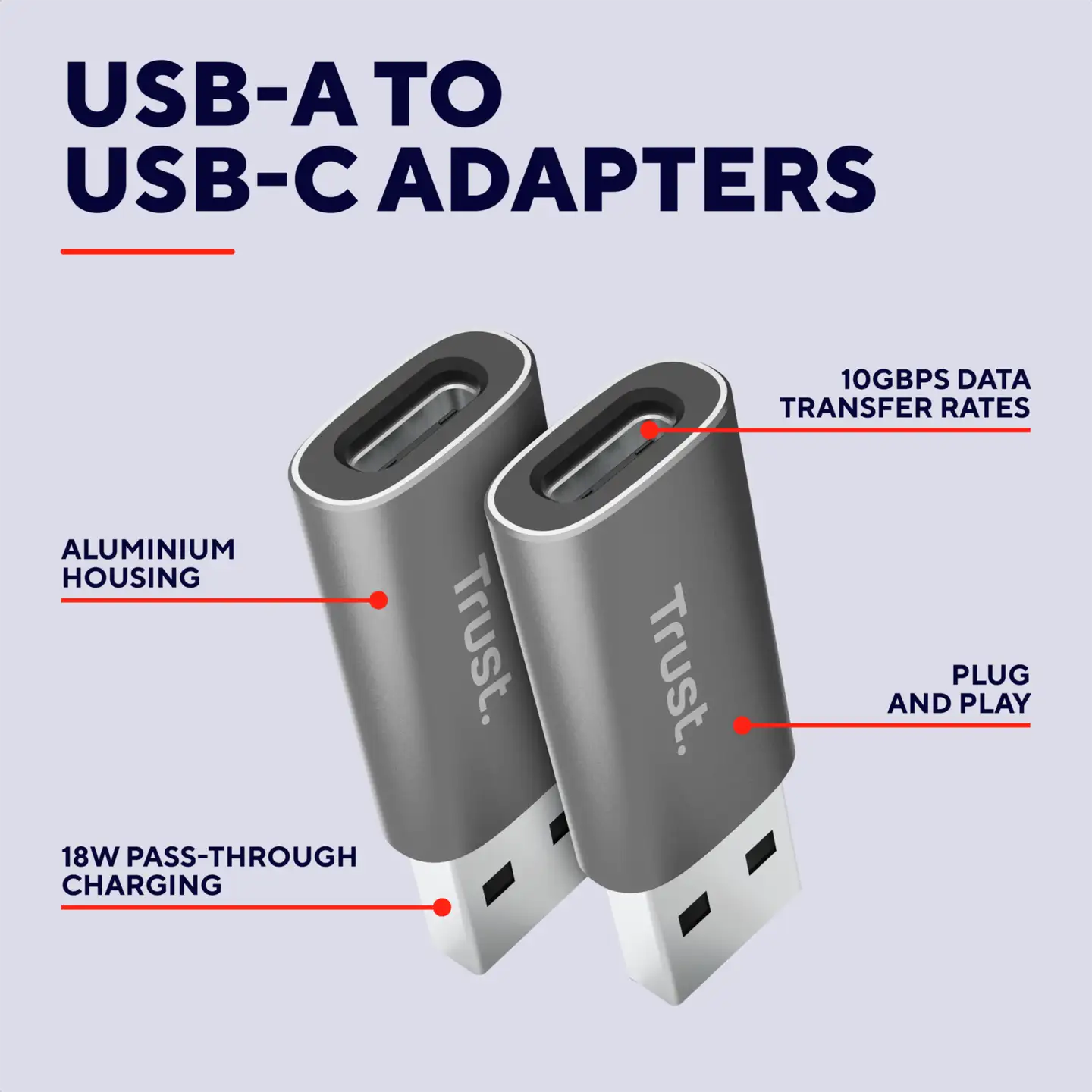 Trust Calux USB-C adapteri 2pkt - 5
