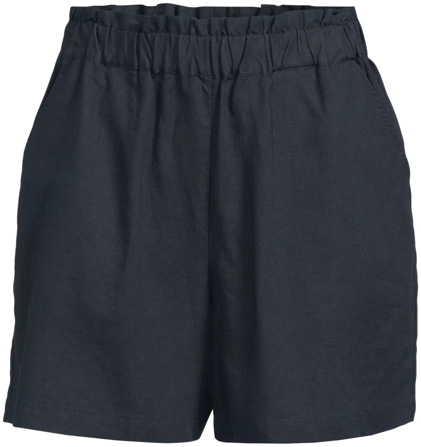 TEX naisten pellavasekoiteshortsit I282992 - BLACK 1 - 2
