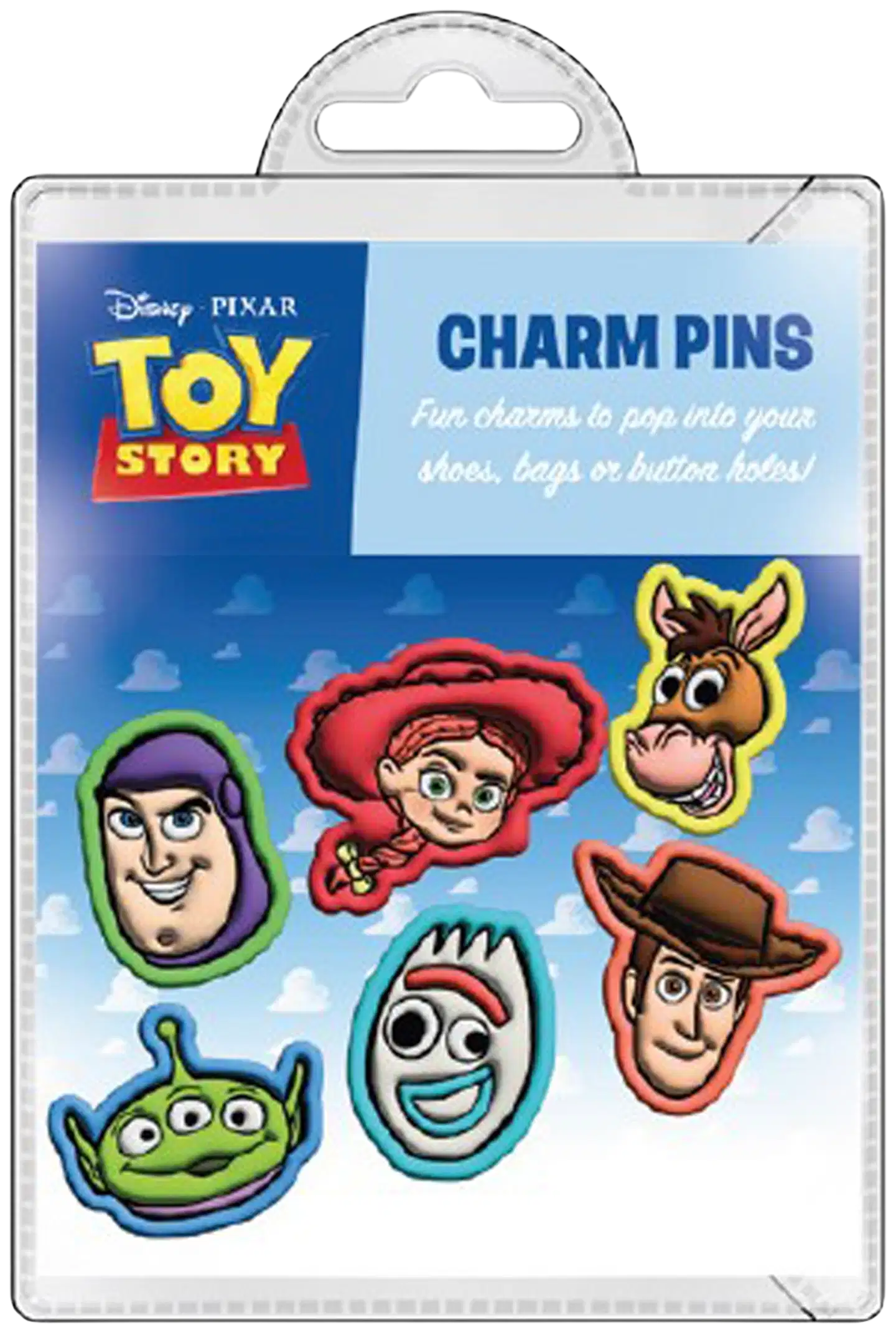 Toy Story koristepinssit 6kpl/pkt, sopii kenkiin, laukkuihin, napinreikiin