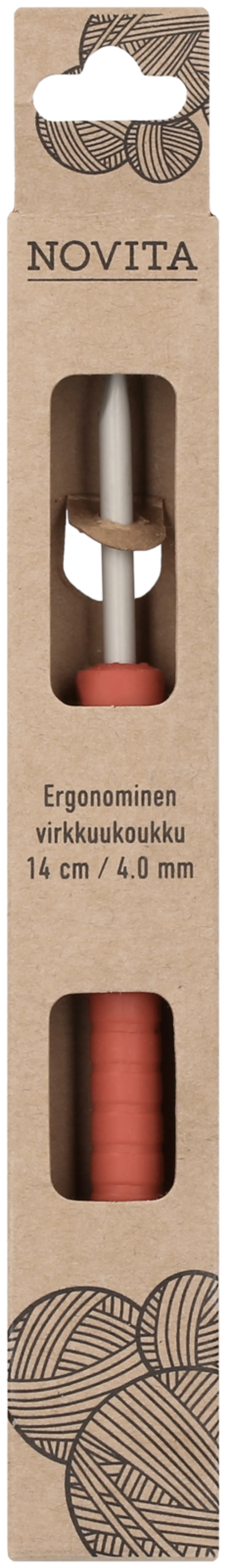 Novita Ergonominen Virkkuukoukku 14 cm 4 mm - 1