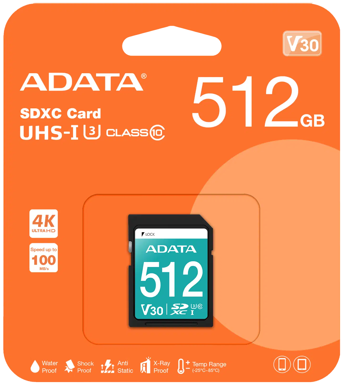 ADATA Premier Pro SDXC -muistikortti, 512 GB - 2