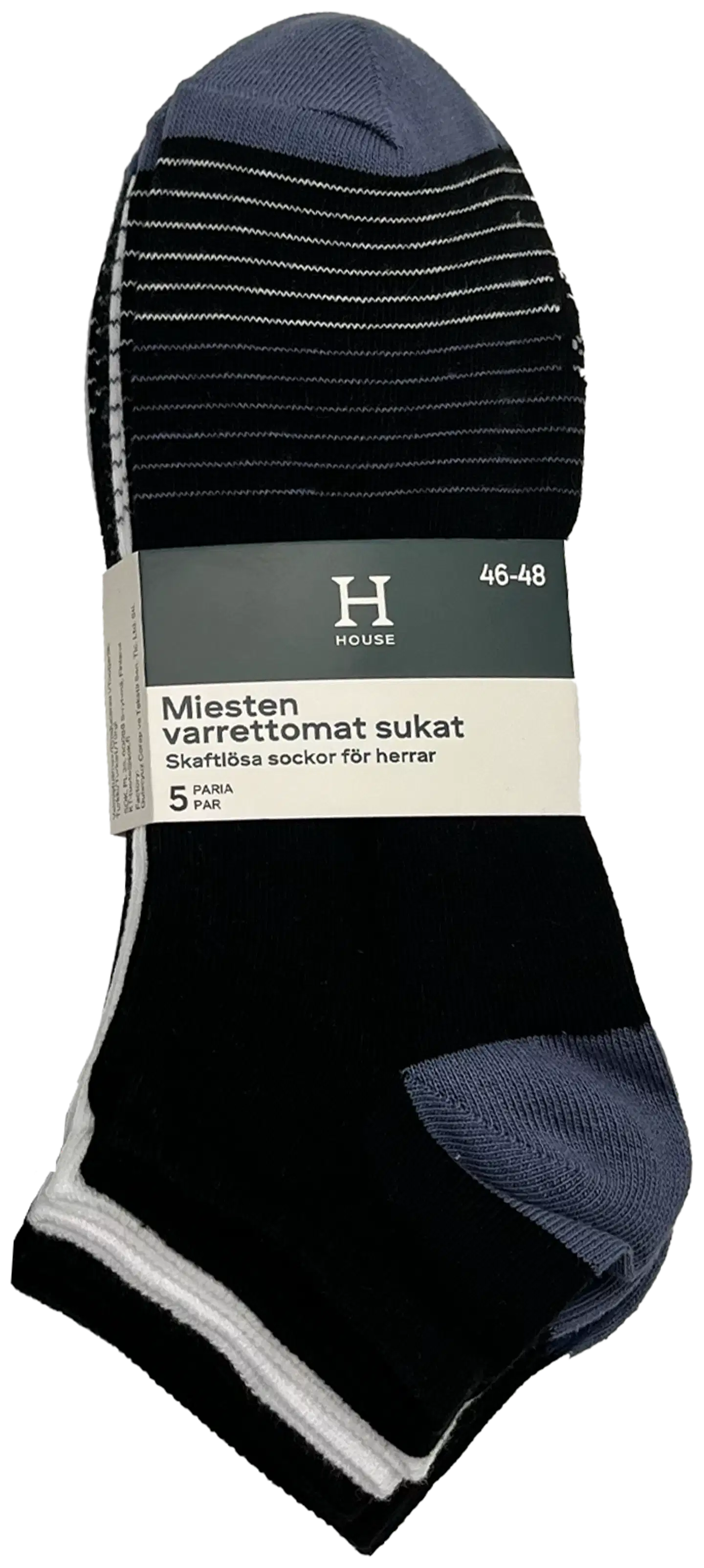 House miesten sneakersukat FS2025 5-pack - Black/white/stripe - 6