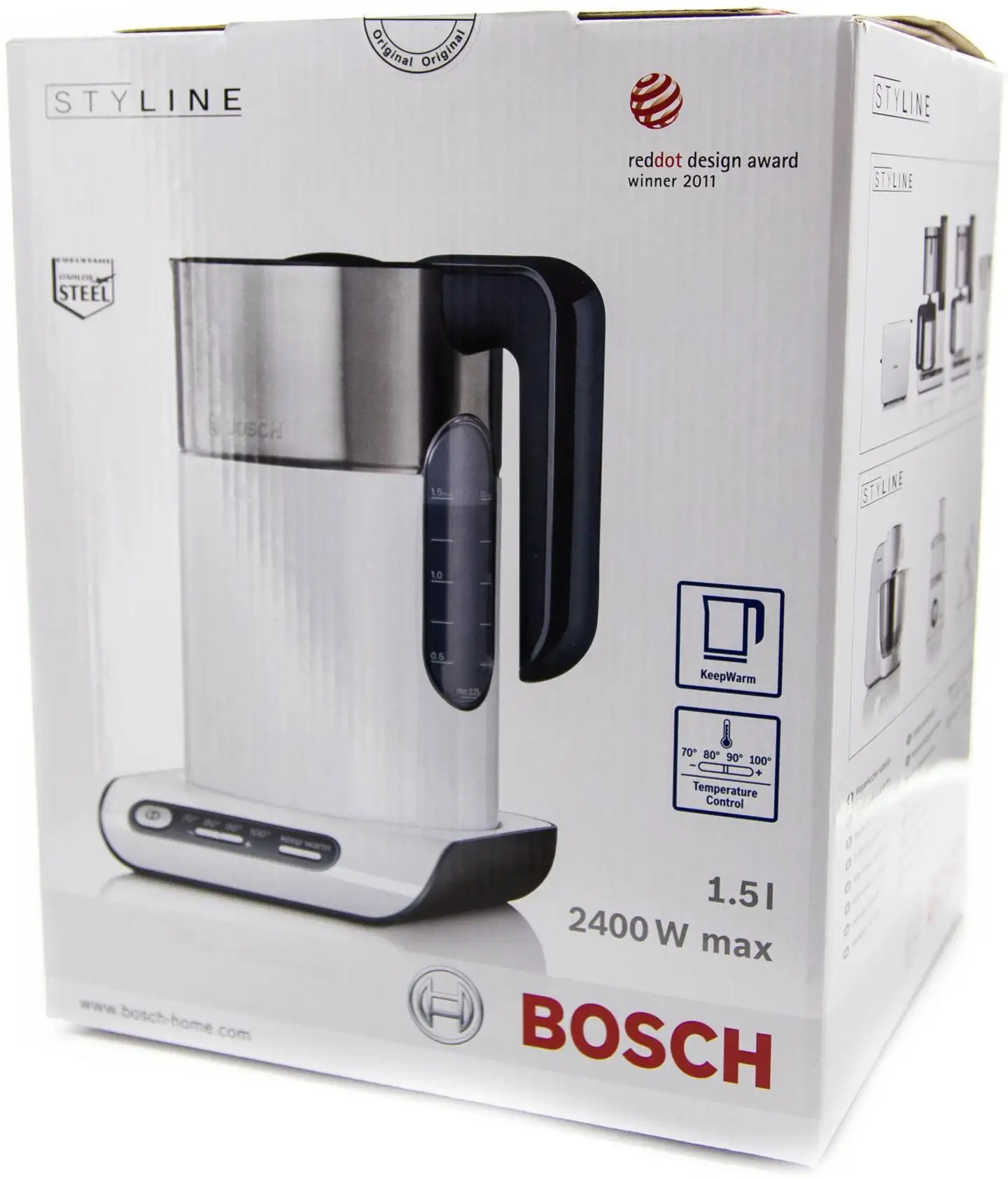 Bosch vedenkeitin Styline TWK8611P valkoinen - 2