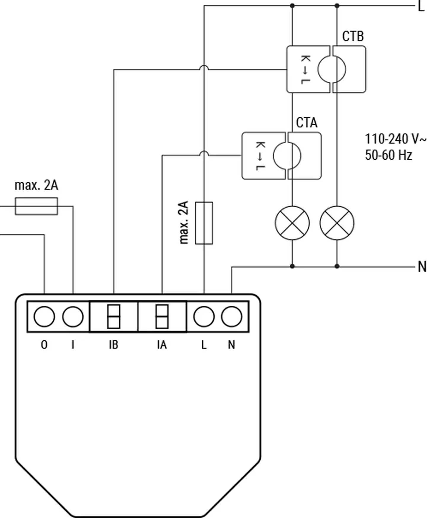 Shelly EM Gen4 - WiFi- ja Zigbee 1-vaiheinen energiamittari, 50 A - 6