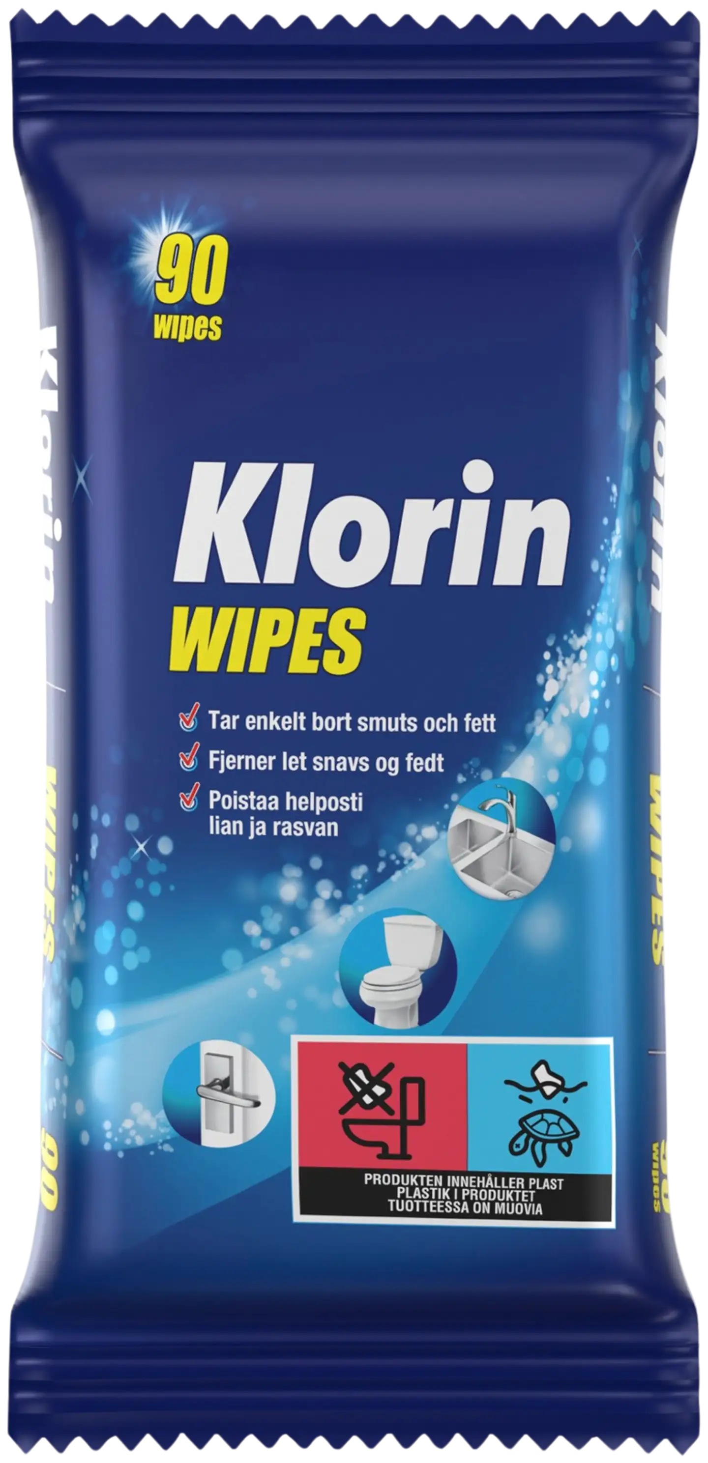 Klorin puhdistusliinat valkaisuaineella 90 kpl - 1