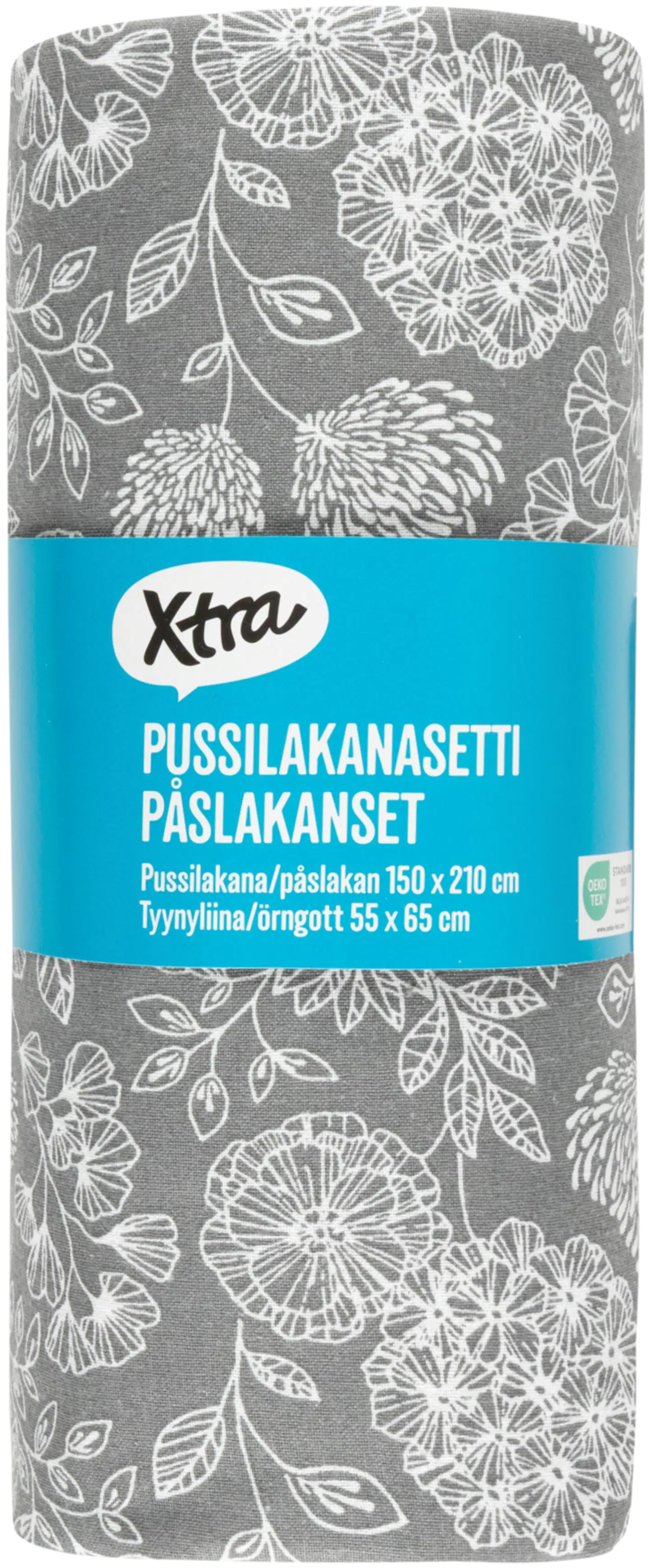 Xtra pussilakanasetti Sienna 150x210 cm harmaa - 3