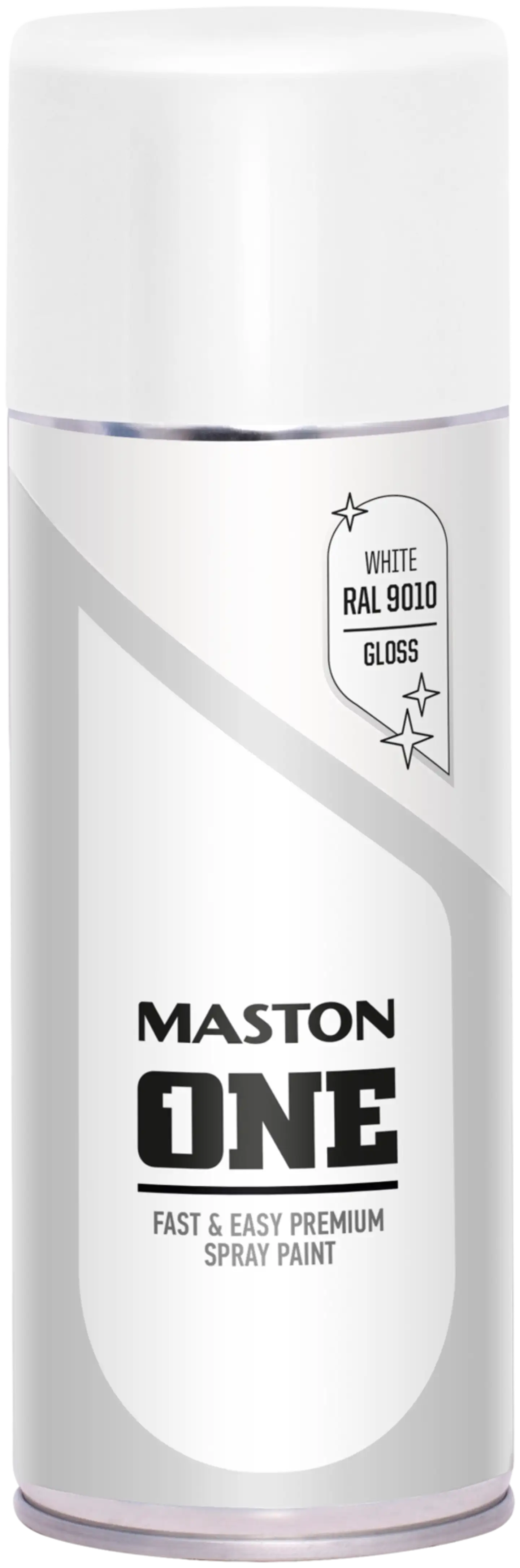 Maston spraymaali ONE 400 ml valkoinen RAL9010 kiiltävä