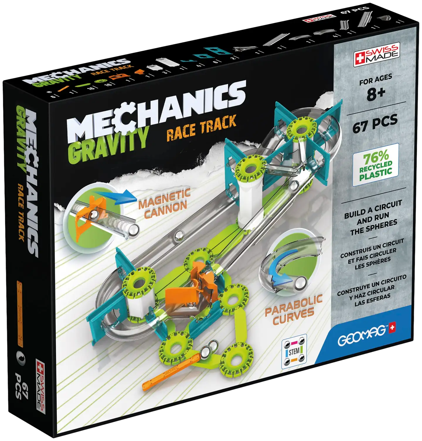 Geomag Mechanics Gravity Kilparata magneettinen rakennussarja 67 osaa - 1