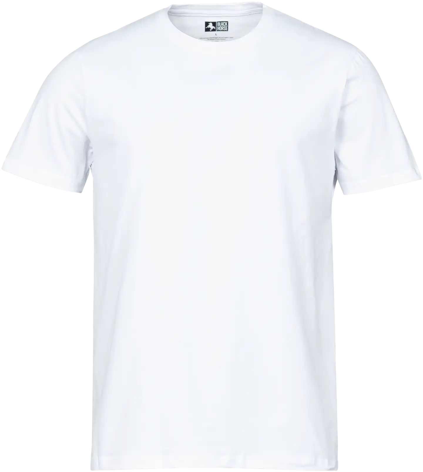 Black Horse miesten puuvilla T-paita O-pääntie I189 - WHITE - 1