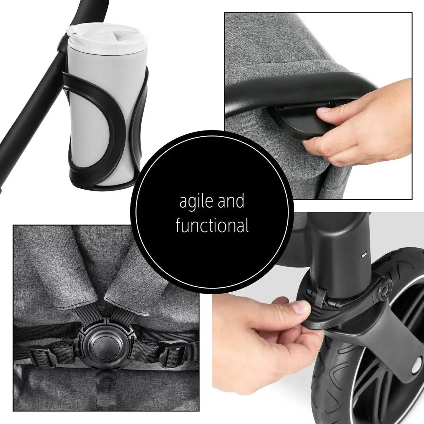 Hauck tuplarattaat Atlantic Twin harmaa - 25