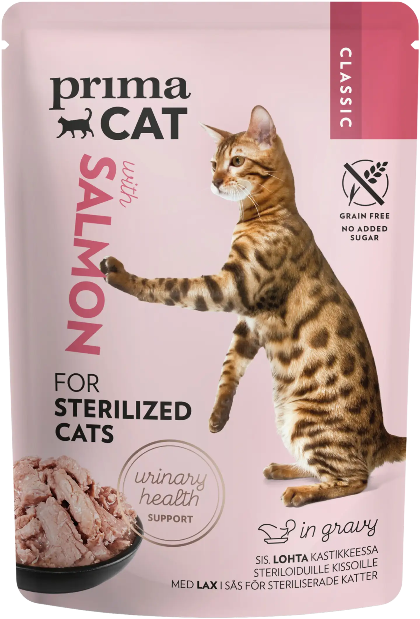 PrimaCat Classic Lohta kastikkeessa steriloiduille kissoille 85 g