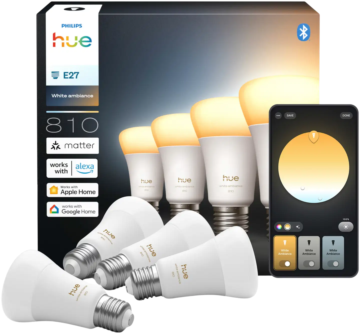 Philips Hue älylamppu A60 E27 WA 4 kpl - 1