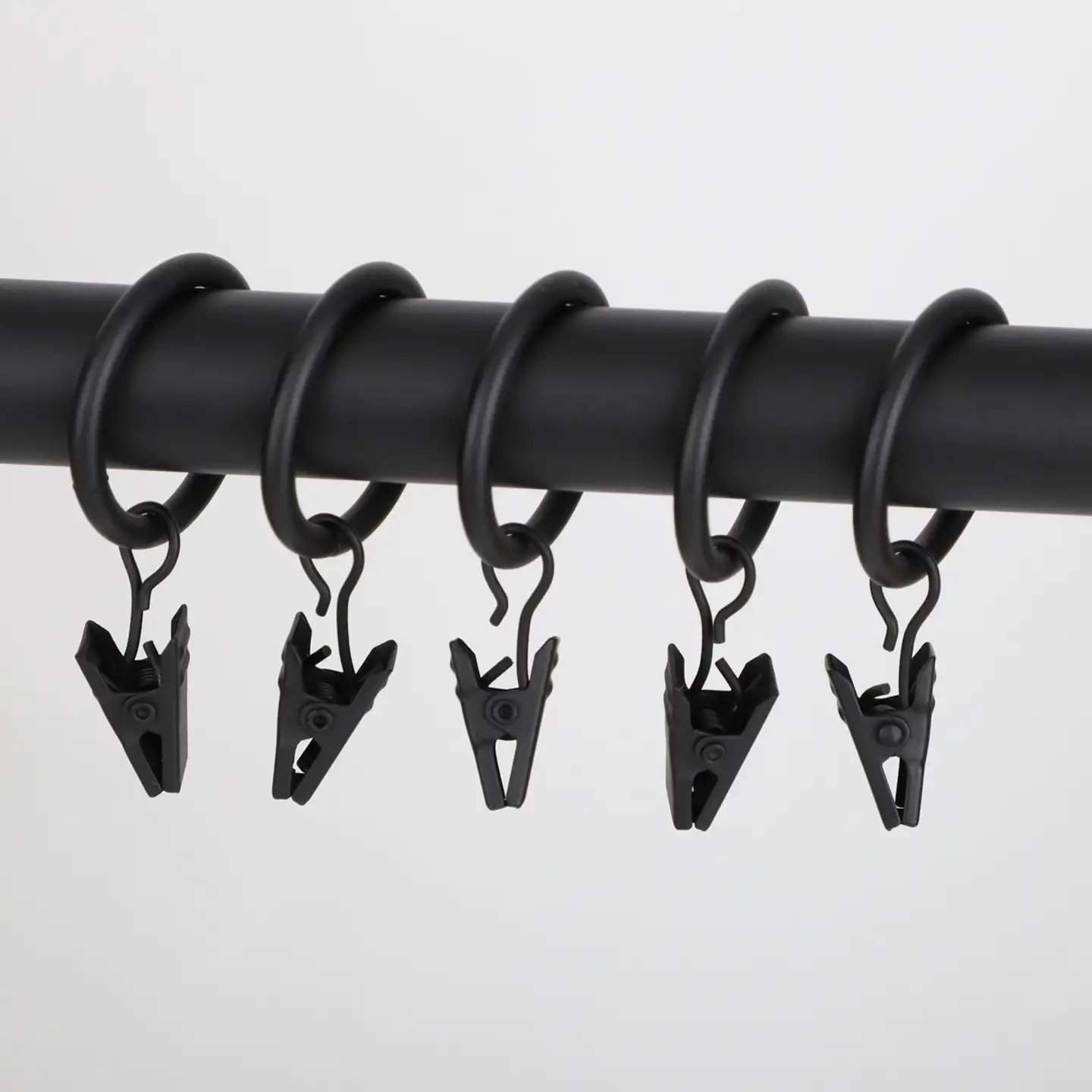 Ihanin verhorengas nipistimellä musta 25/32mm 10kpl - 4