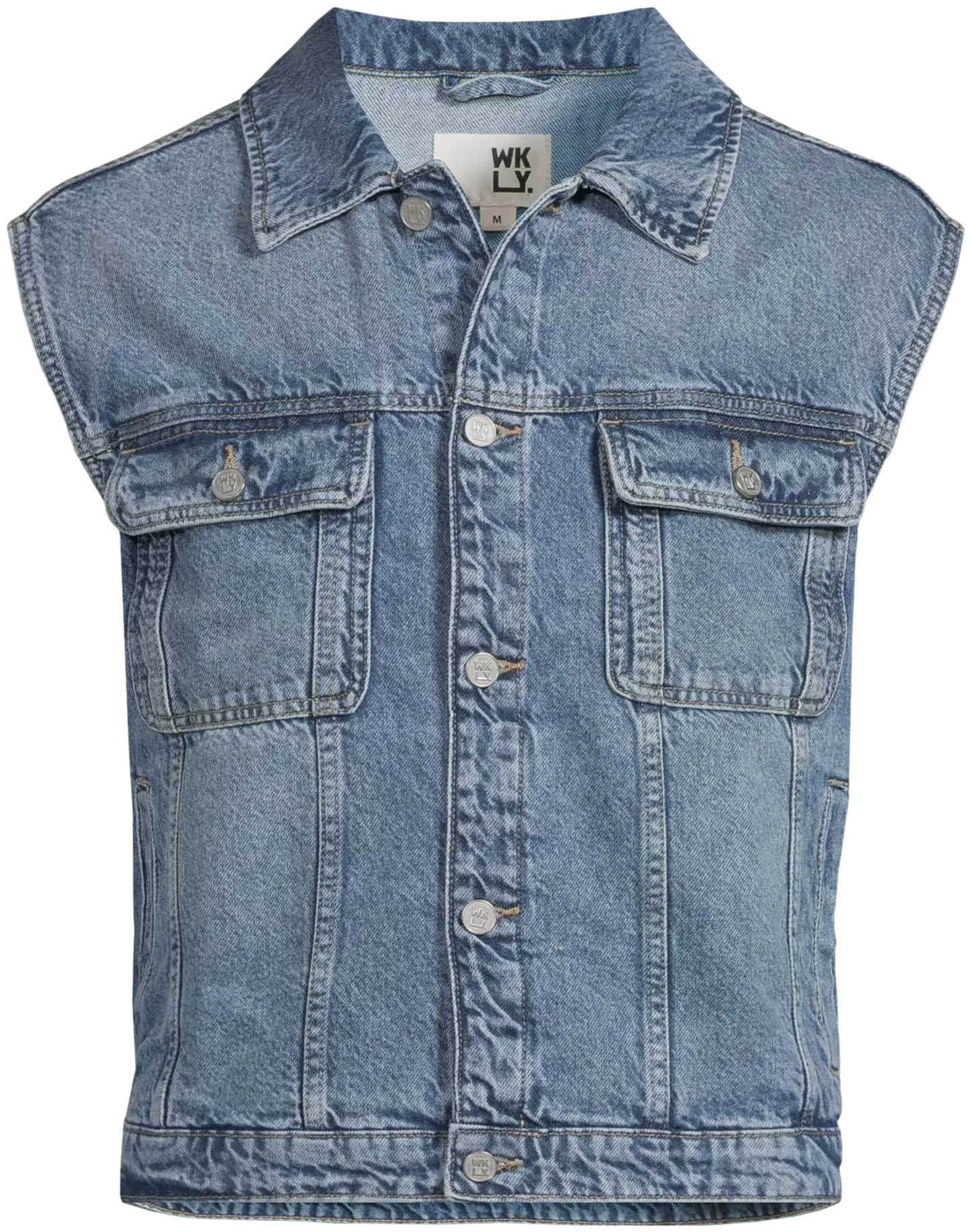 WKLY. miesten farkkuliivi 194W042605 - Mid-blue denim - 2