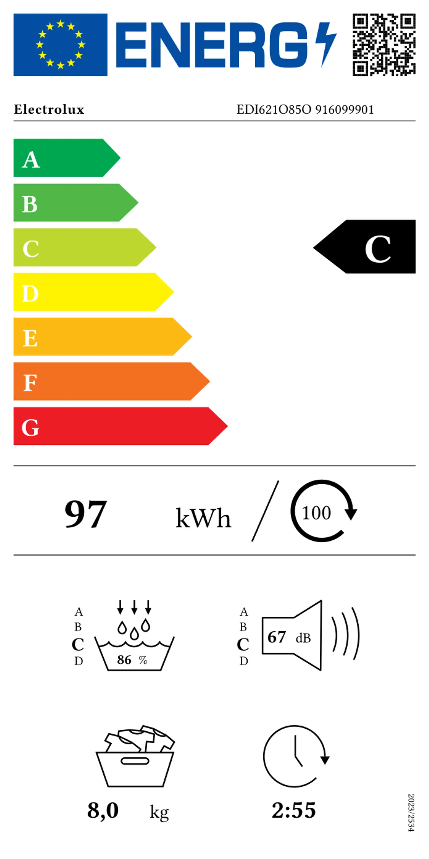 Electrolux kuivausrumpu EDI621O85O valkoinen - 5
