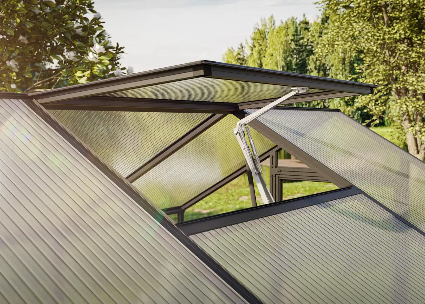 Kreative Gartentechnik kasvihuone Aptasia III-S 5,06 m2 antrasiitinharmaa - 3