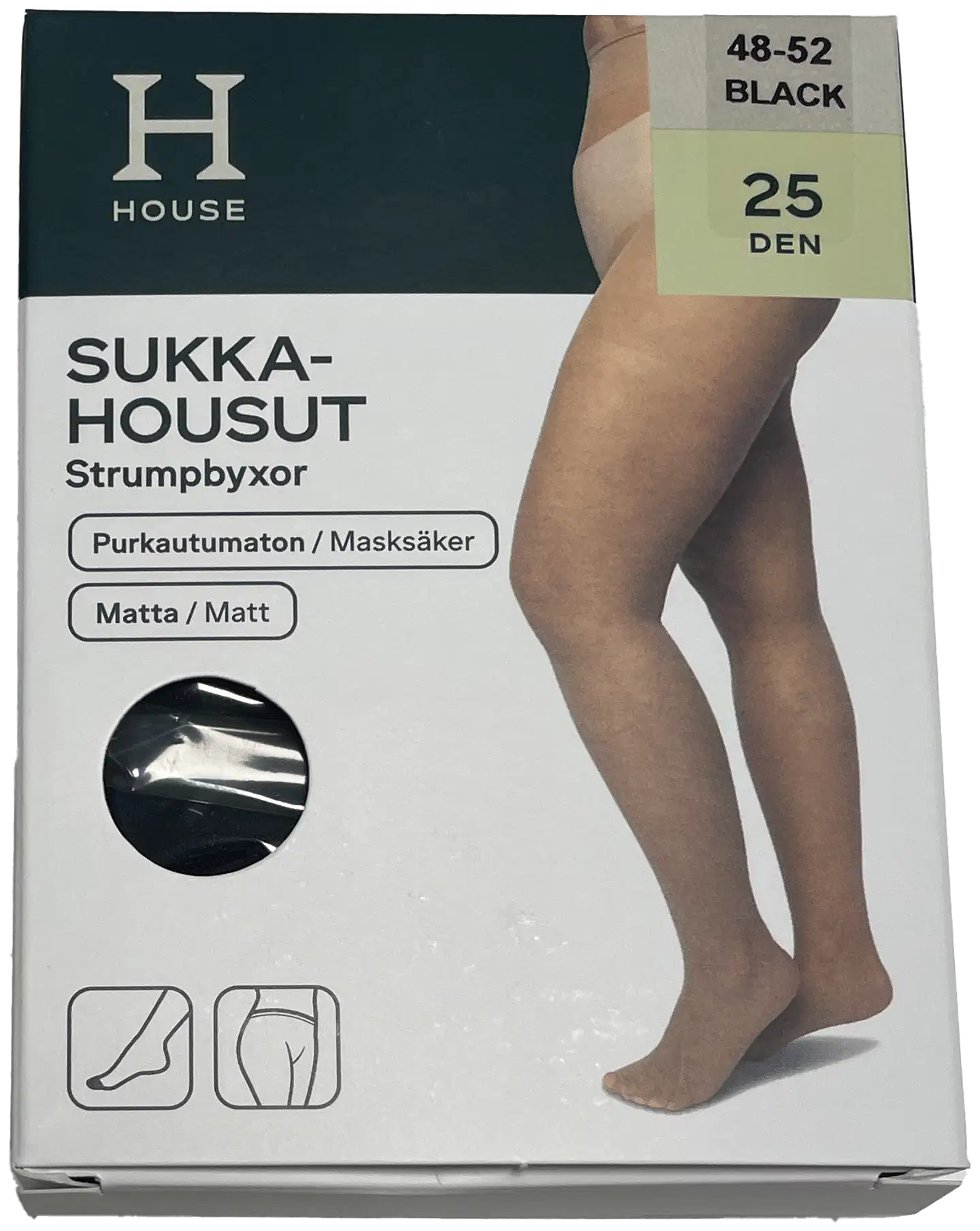 House naisten sukkahousut 25DEN runresist - Black