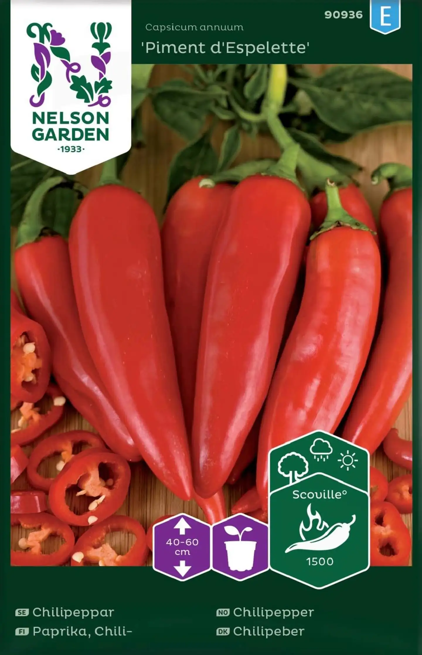 Nelson Garden Siemen Paprika, Chili-, Piment D'Espelette