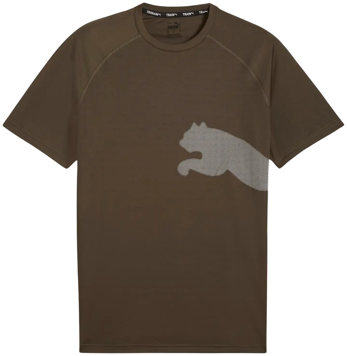 Puma miesten lyhythihainen treenpaita TRAIN ALL DAY BIG CAT TEE - Dark Olive