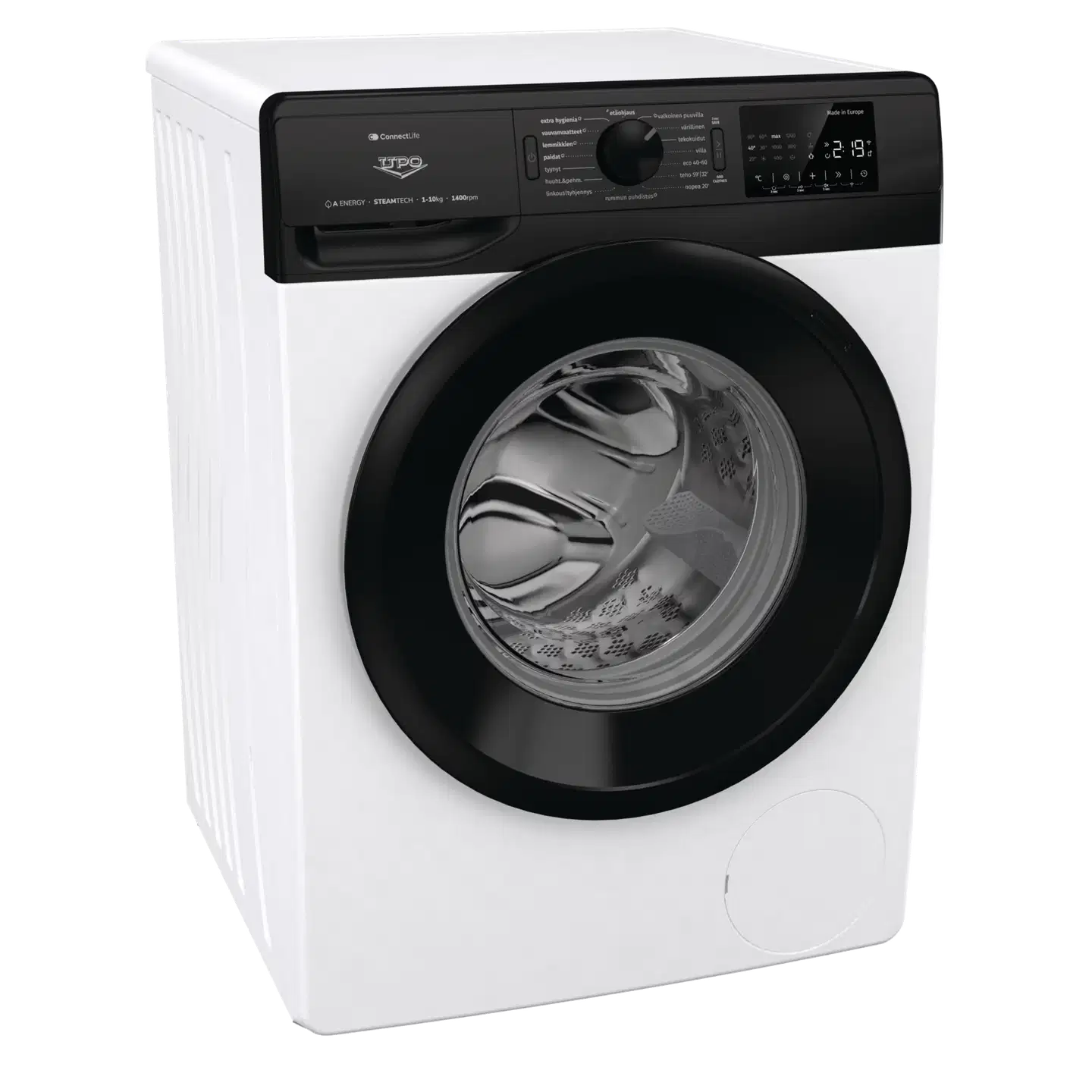 UPO edestä täytettävä pyykinpesukone P2V1014AS 10kg valkoinen - 3