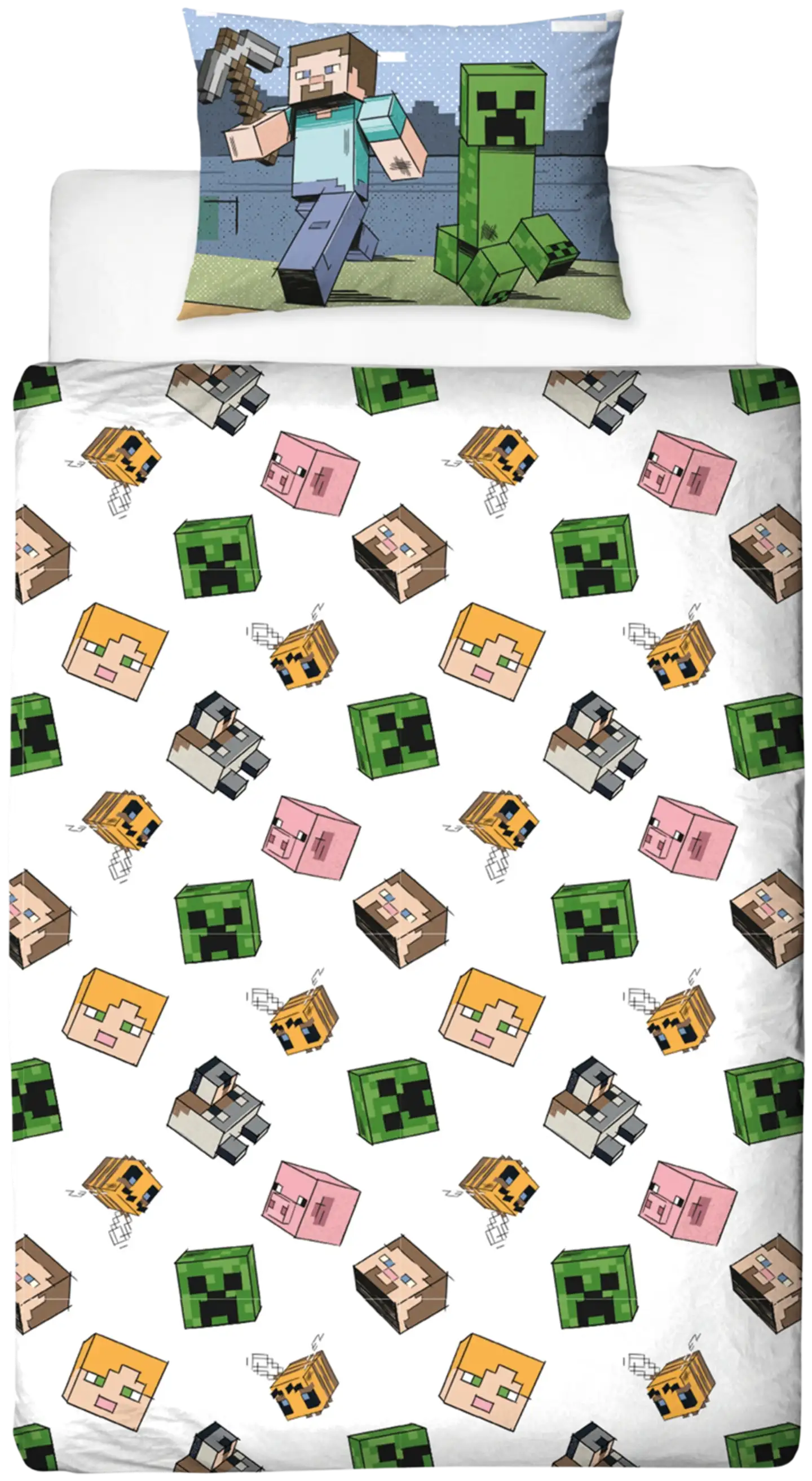Minecraft lasten pussilakanasetti 150x210+50x60 cm monivärinen - 2
