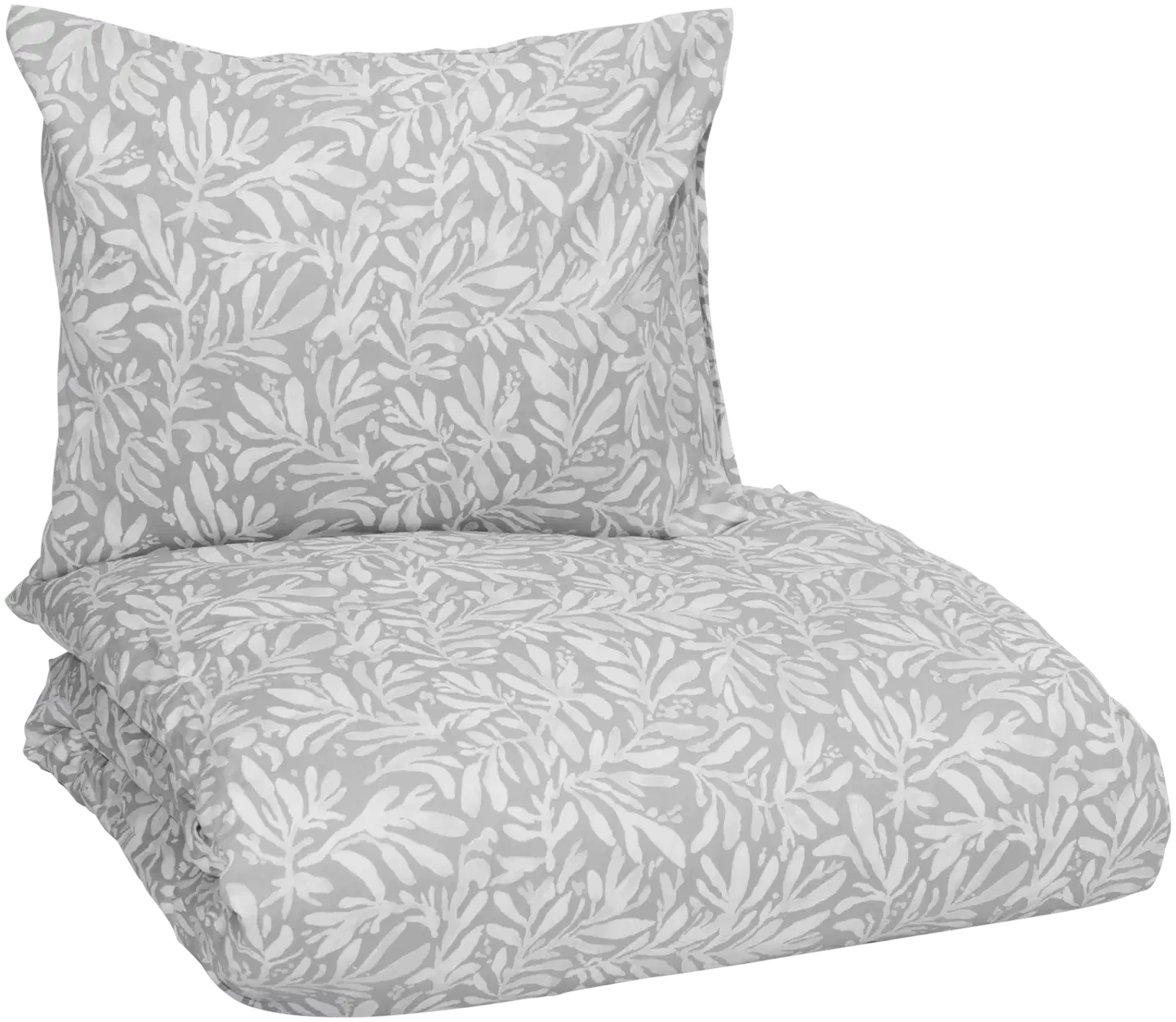 Pentik Hetki pussilakanasetti 150x210 cm + 50x60 cm lehti harmaa - 1