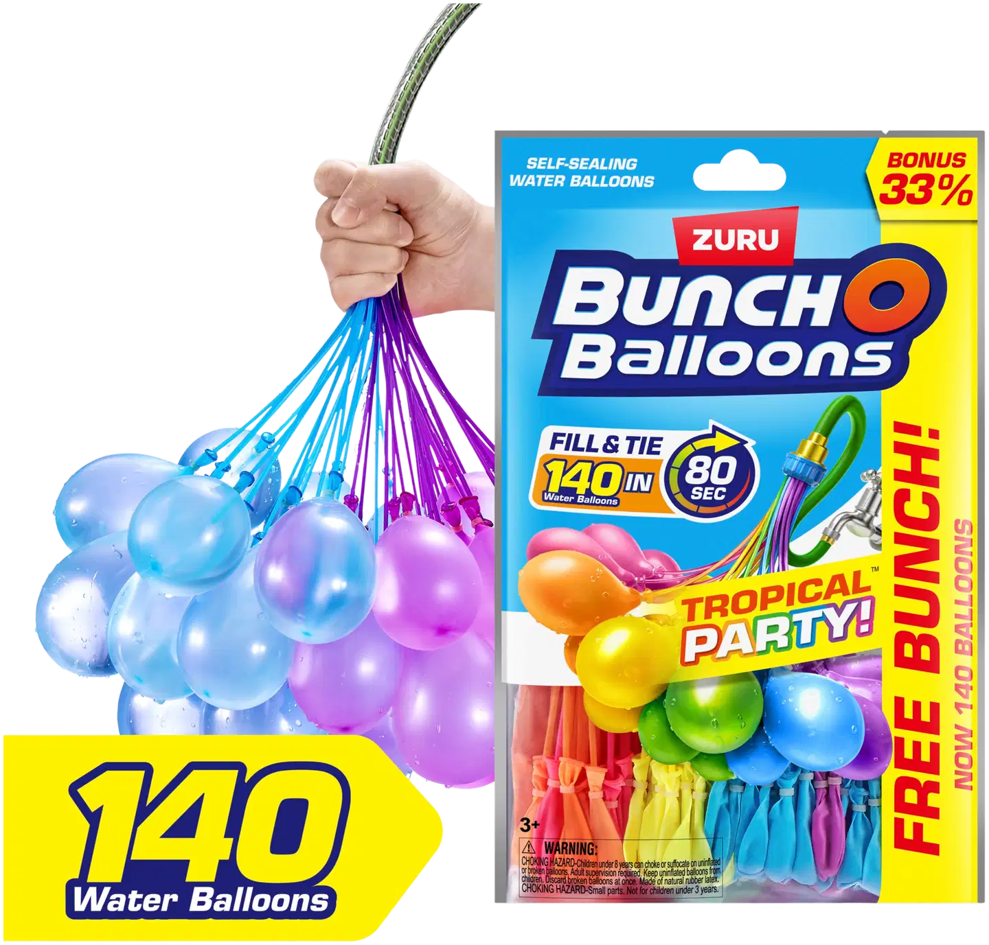 Bunch O Balloons vesipallot Tropical Party 140 kpl - 1