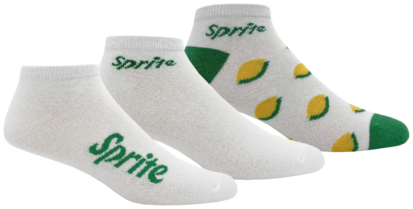 Sprite naisten sneakersukat 3P - VALKOINEN