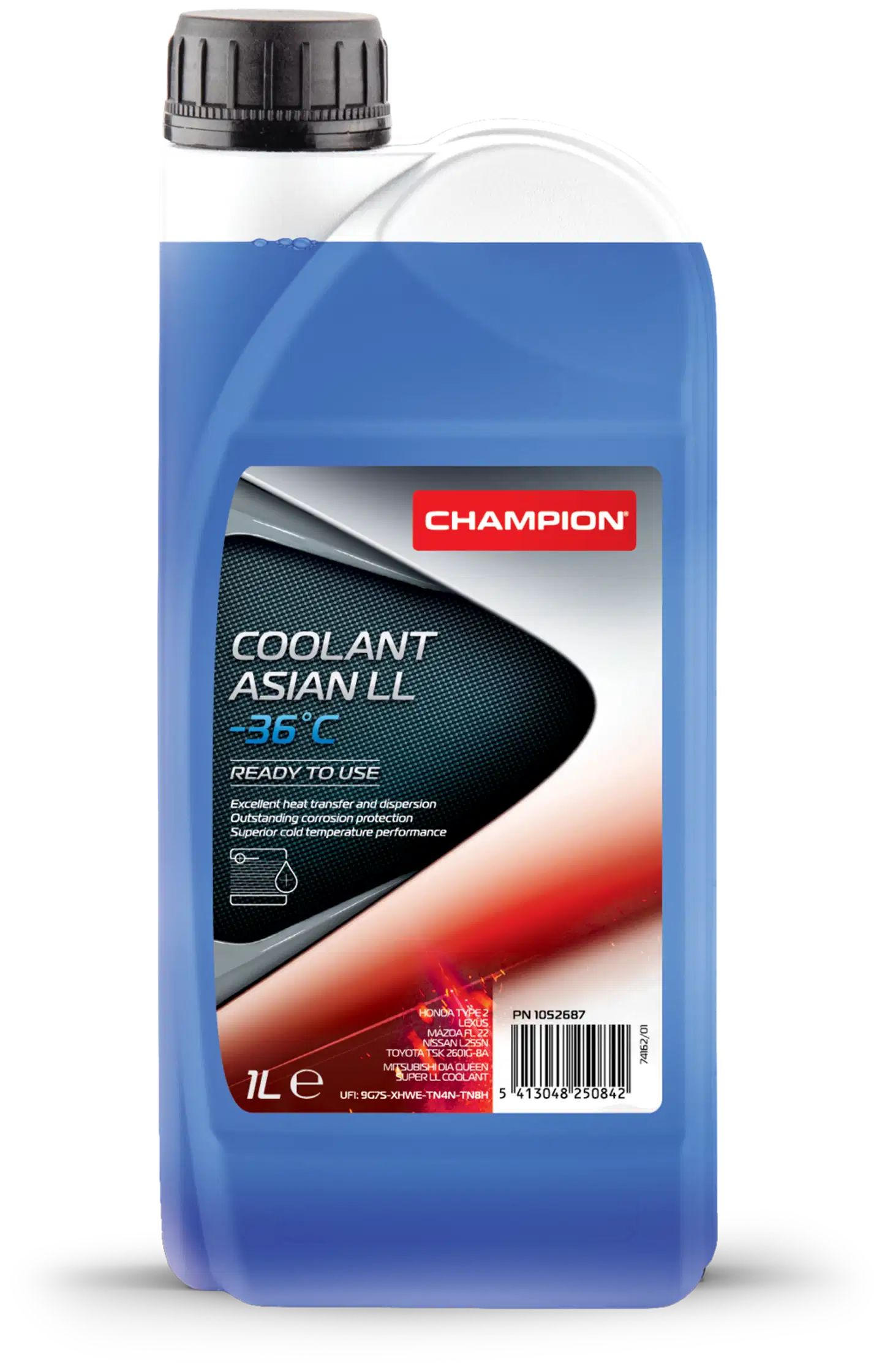 Champion jäähdytysneste -36c 1L, LongLife, Aasian autojen luokitus, Sininen