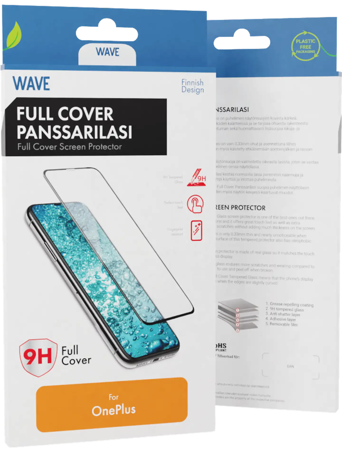 Wave Full Cover Panssarilasi, OnePlus Nord CE 2 Lite 5G, Musta Kehys