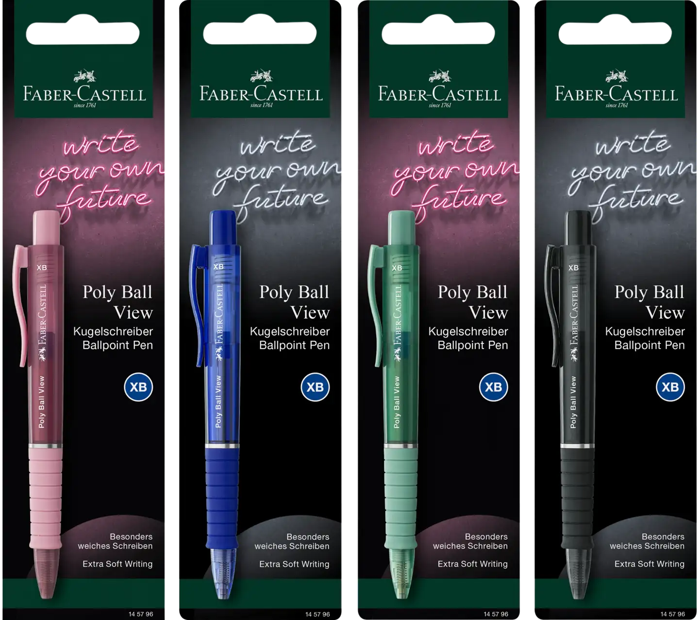 Faber-Castell Poly Ball View kuulakynä XB sininen muste värilajitelma - 1