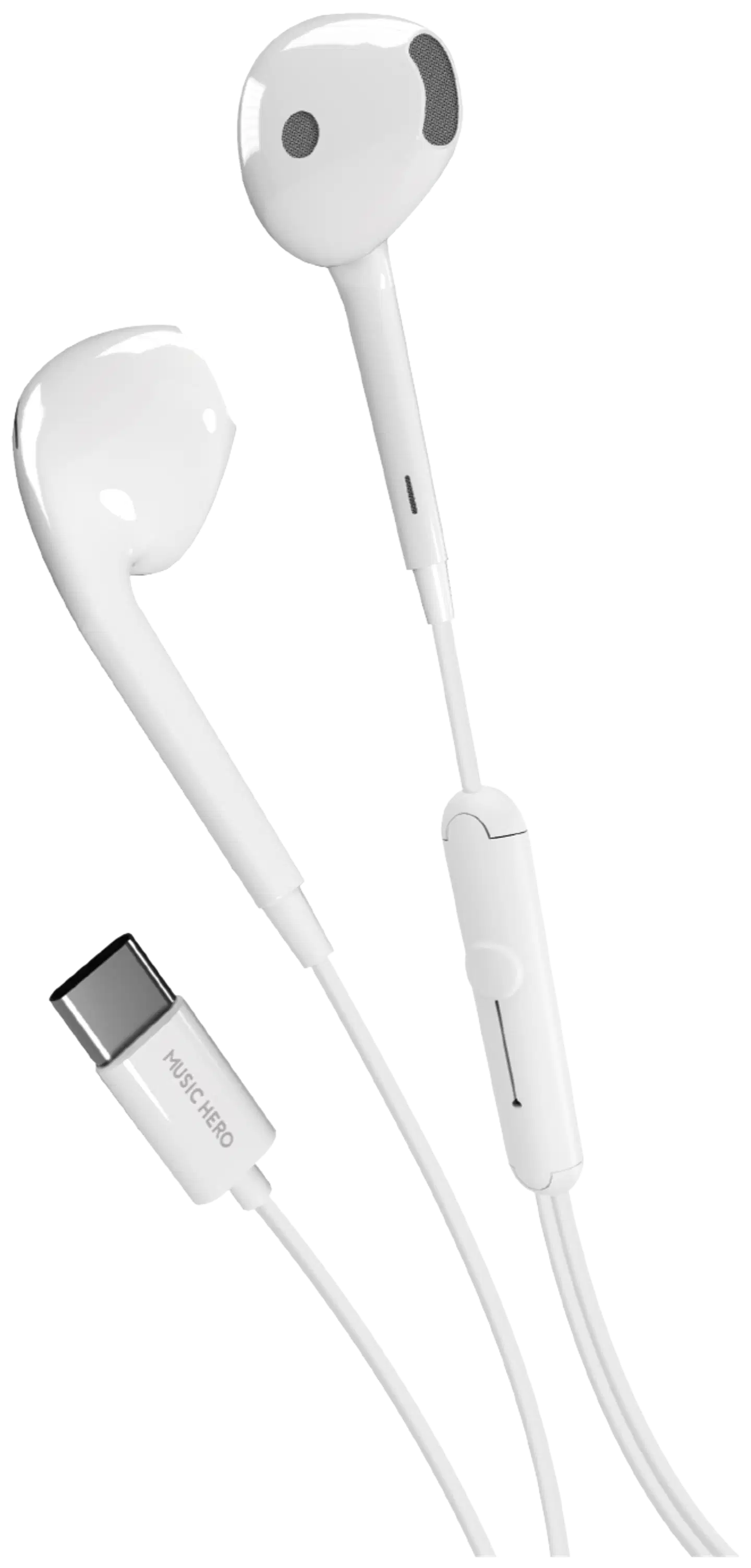 SBS langalliset nappikuulokkeet USB-C liitännällä Tubb valkoinen
