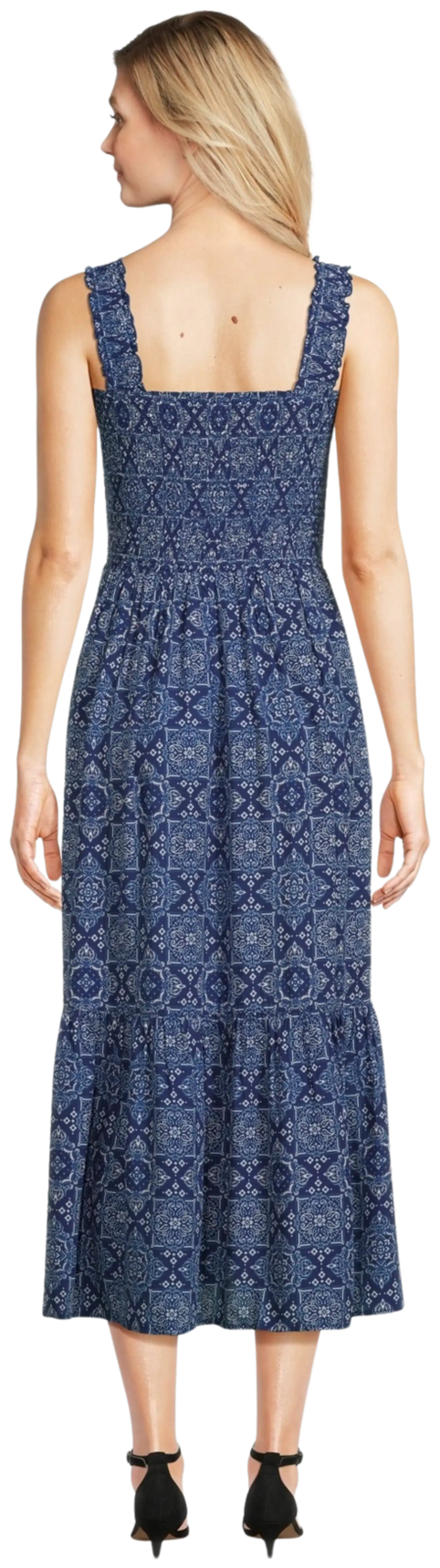 TEX naisten kuviollinen olkainmekko I283354 - NAVY 2 - 3
