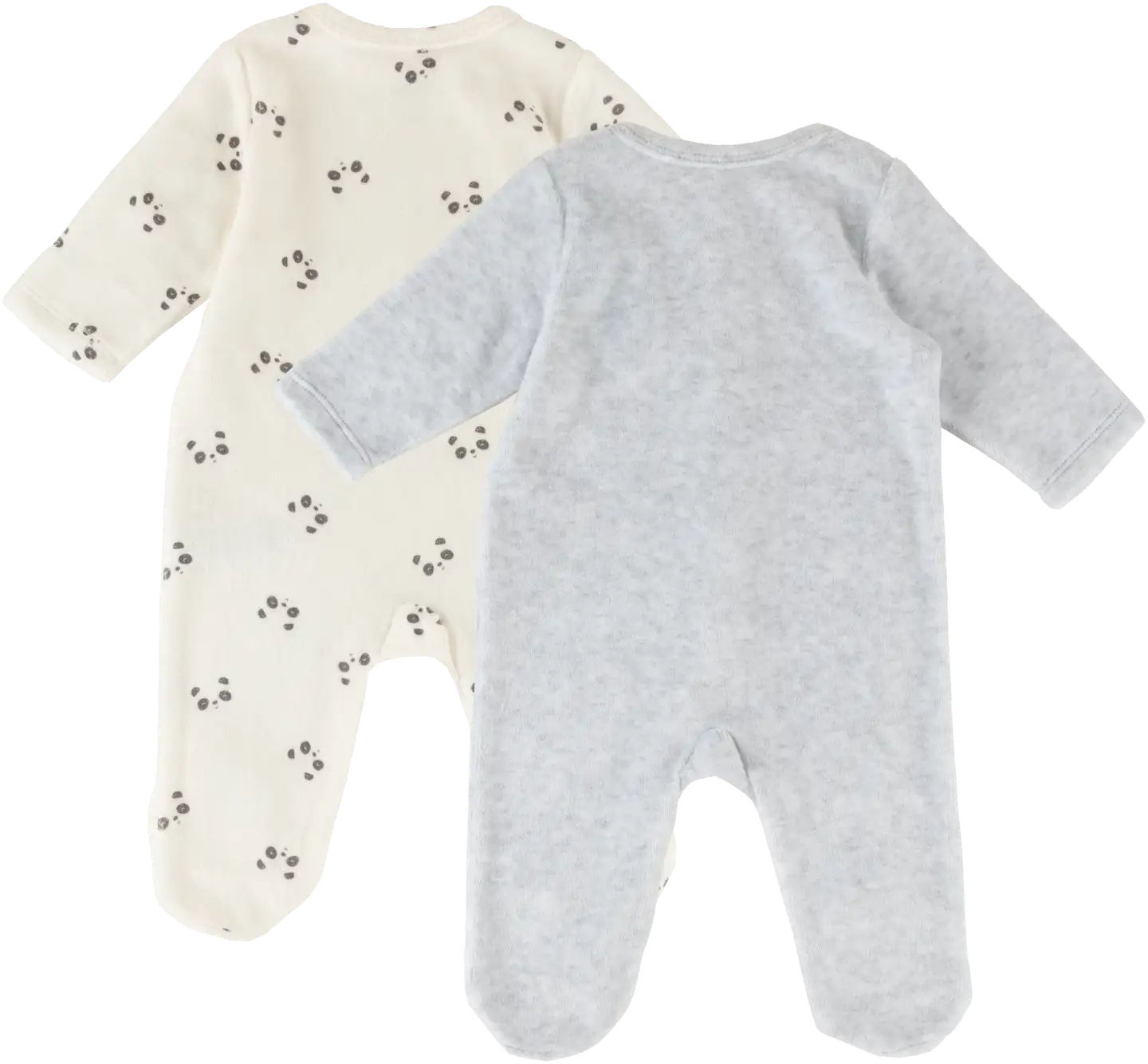 TEX BABY vauvojen terällinen velour-potkupuku I967126 - GREY CHINE - 2