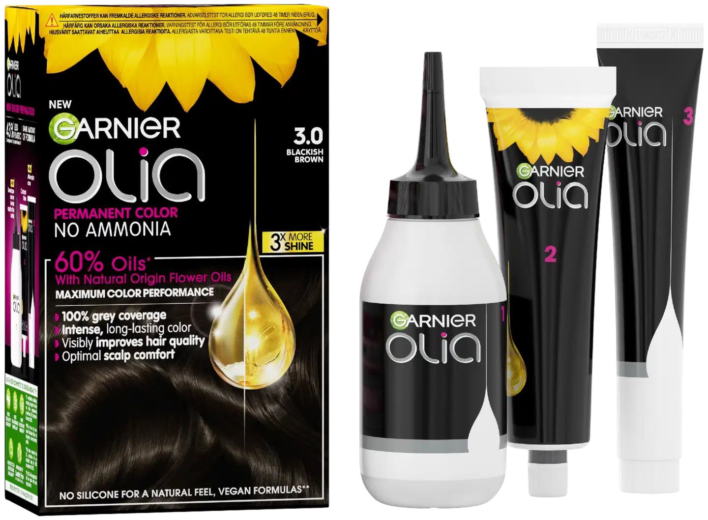 Garnier Olia 3.0 Soft Black kestoväri 174ml - 9