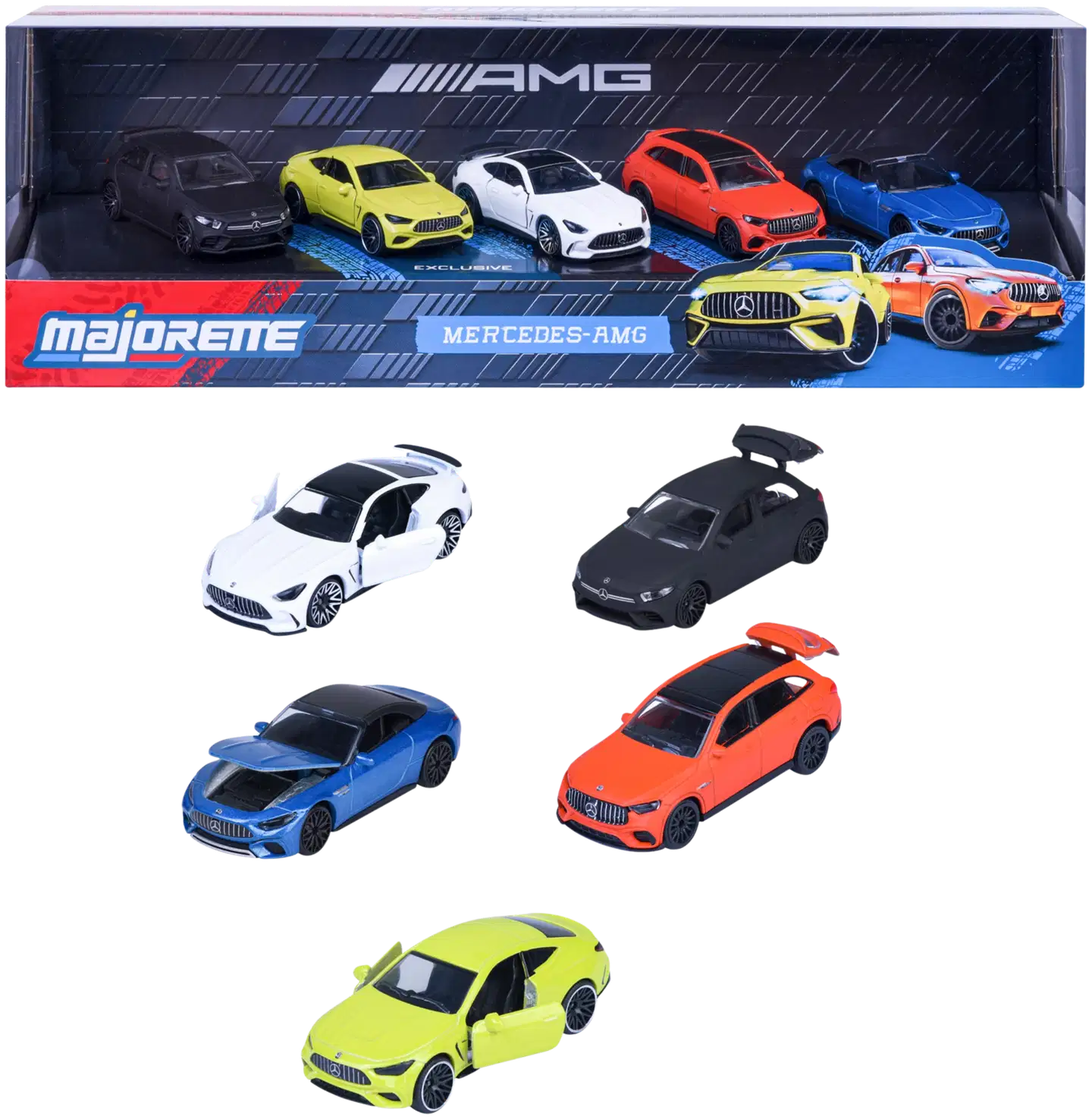 Majorette - Mercedes-AMG 5 auton lahjapakkaus, 1:64, 7,5 cm, die-cast - 1