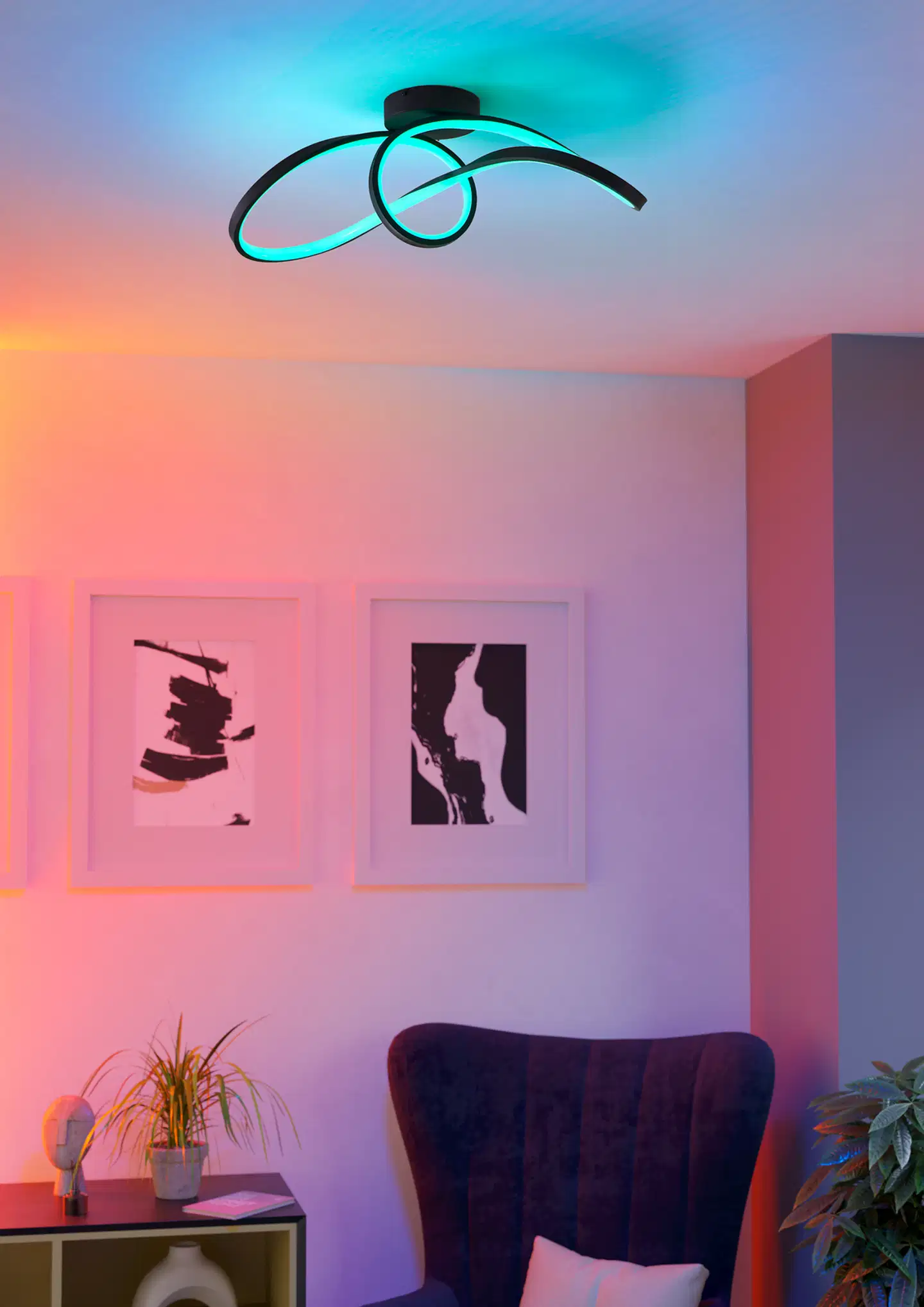 EGLO kattovalaisin Calarossa-z LED 22W RGB CCT musta/valkoinen - 10