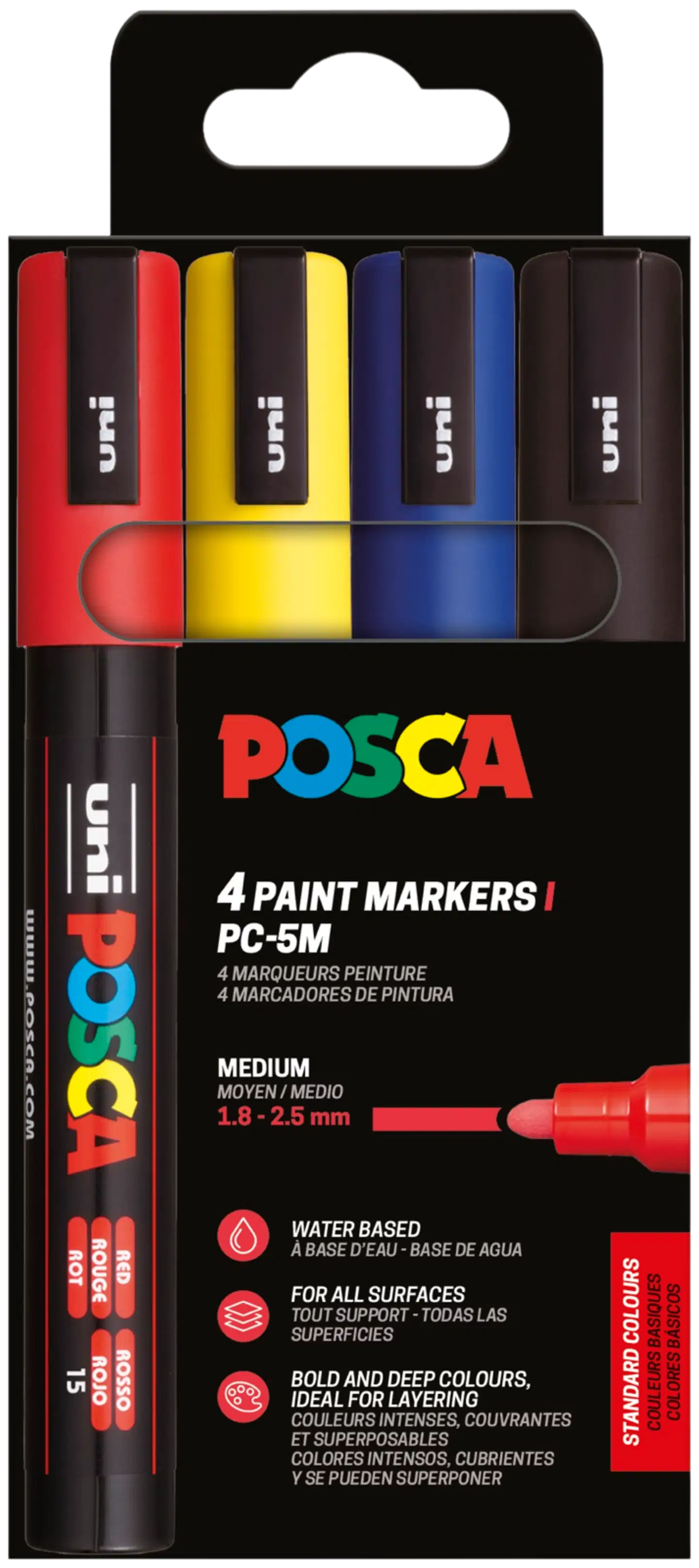 Posca Marker 4 kpl PC-5M perusvärit