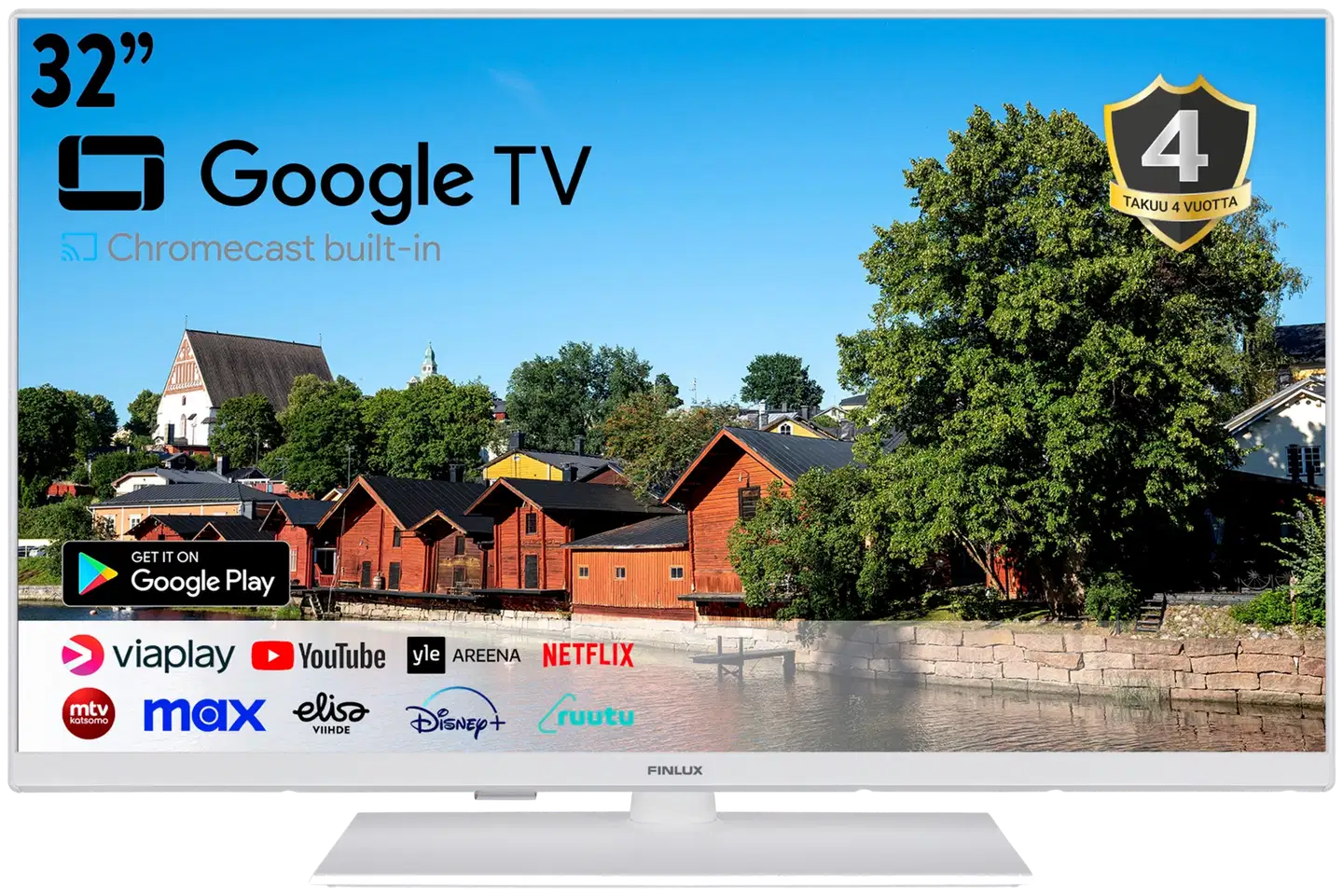 Finlux 32" Full HD Android Smart LED TV 32G8.3WCB, valkoinen - 2