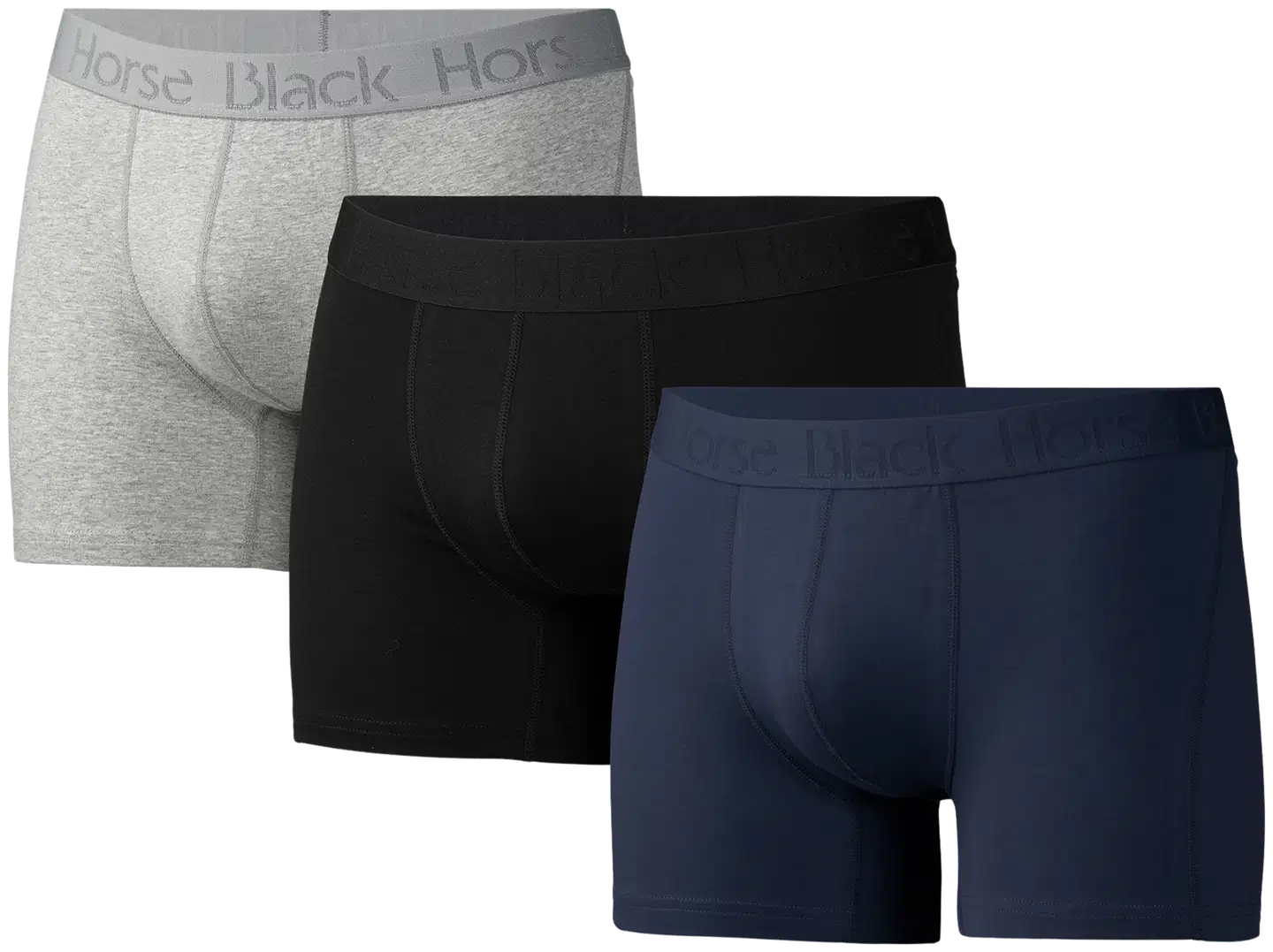 Black Horse miesten bokserit 3-pack I157 - GreyMel-Navy-Black - 1