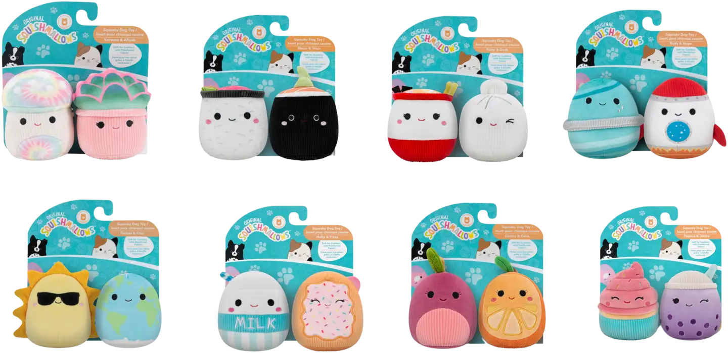 Squishmallows pehmolelu Squeaky tuplapakkaus 9 cm, erilaisia - 1