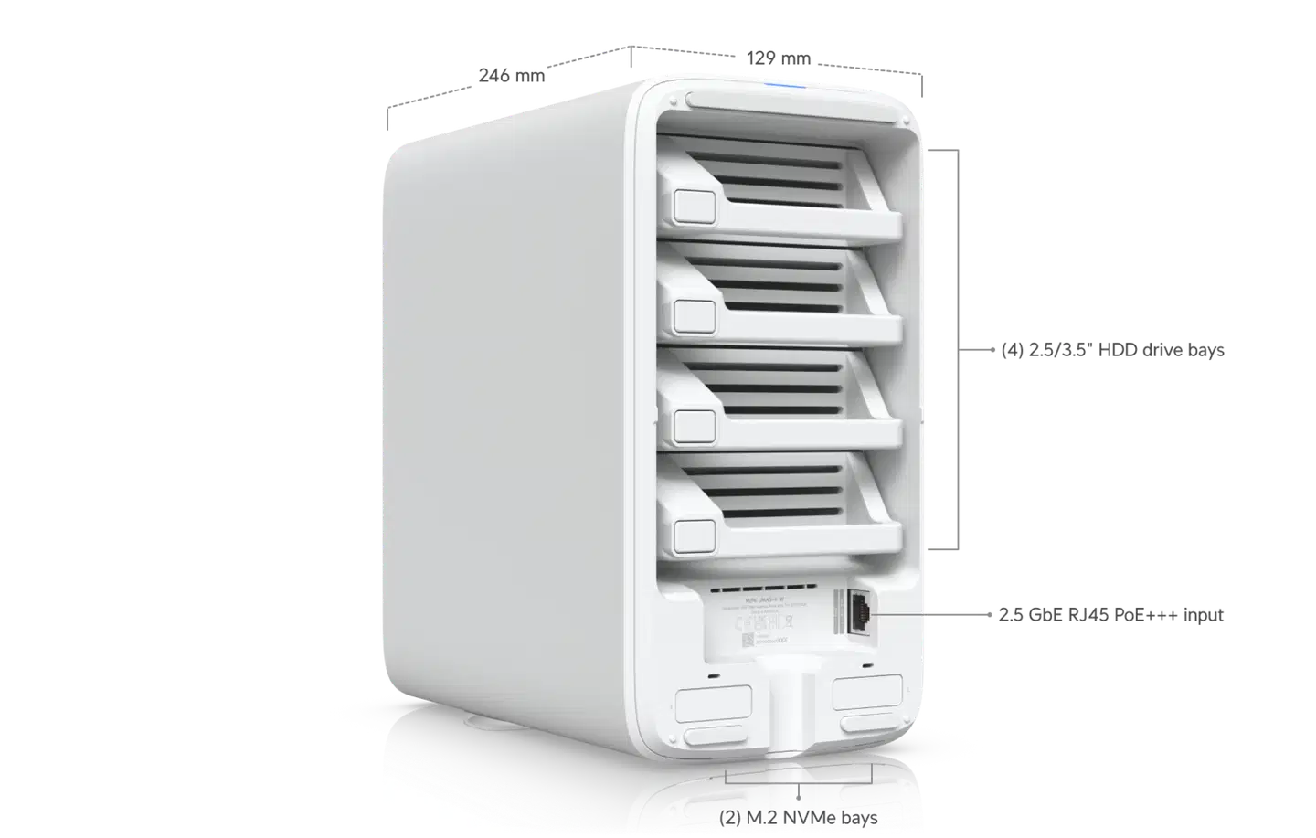 Ubiquiti 4-paikkainen verkkolevyasema 2.5 GbE -liitännällä UNAS-4-W valkoinen - 14