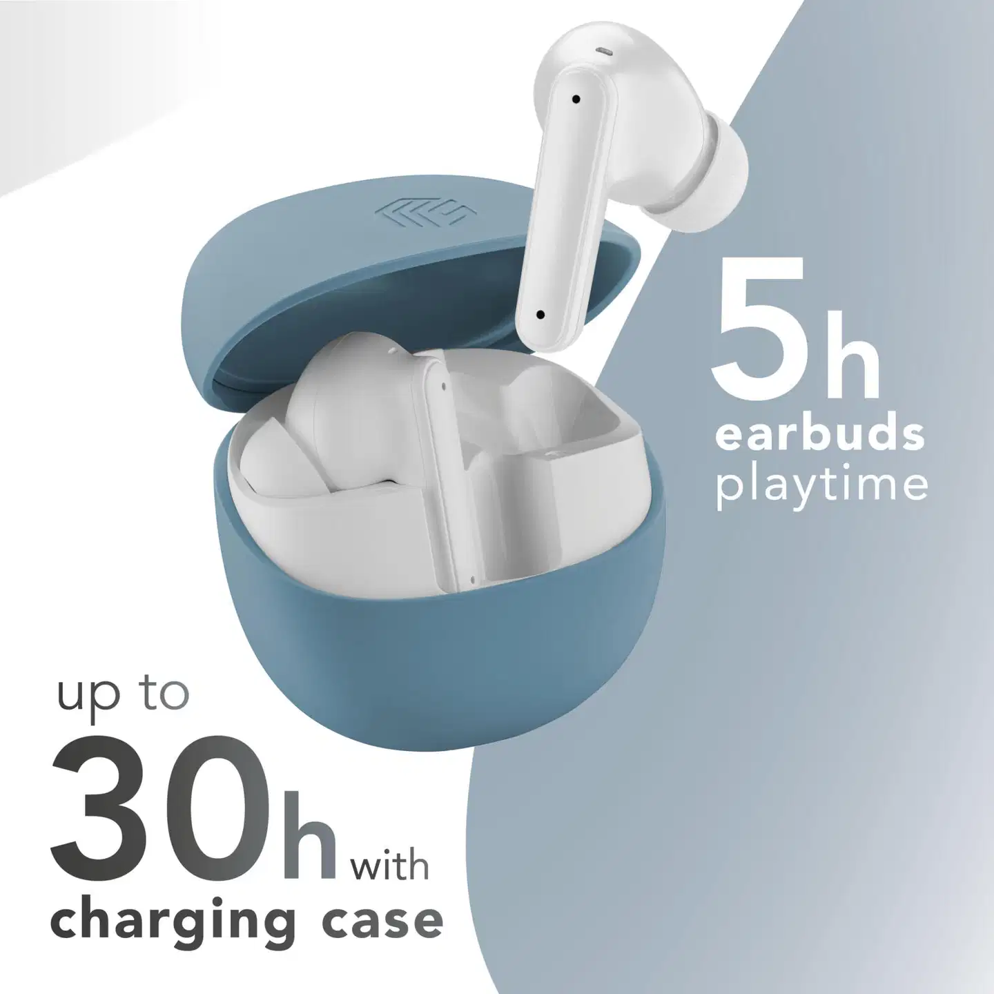 MusicSound langattomat vastamelunappikuulokkeet Numia vaalea sininen - 4