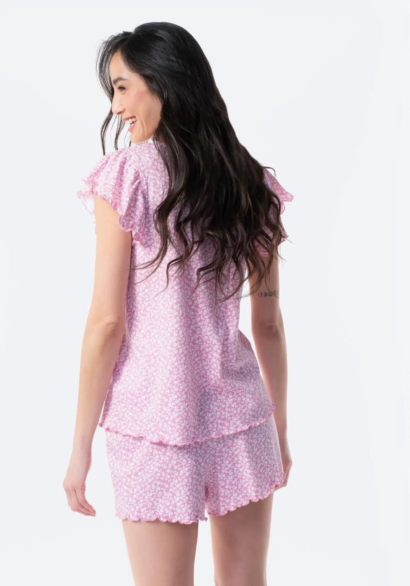 TEX naisten shortsipyjama I279928 - pink - 2