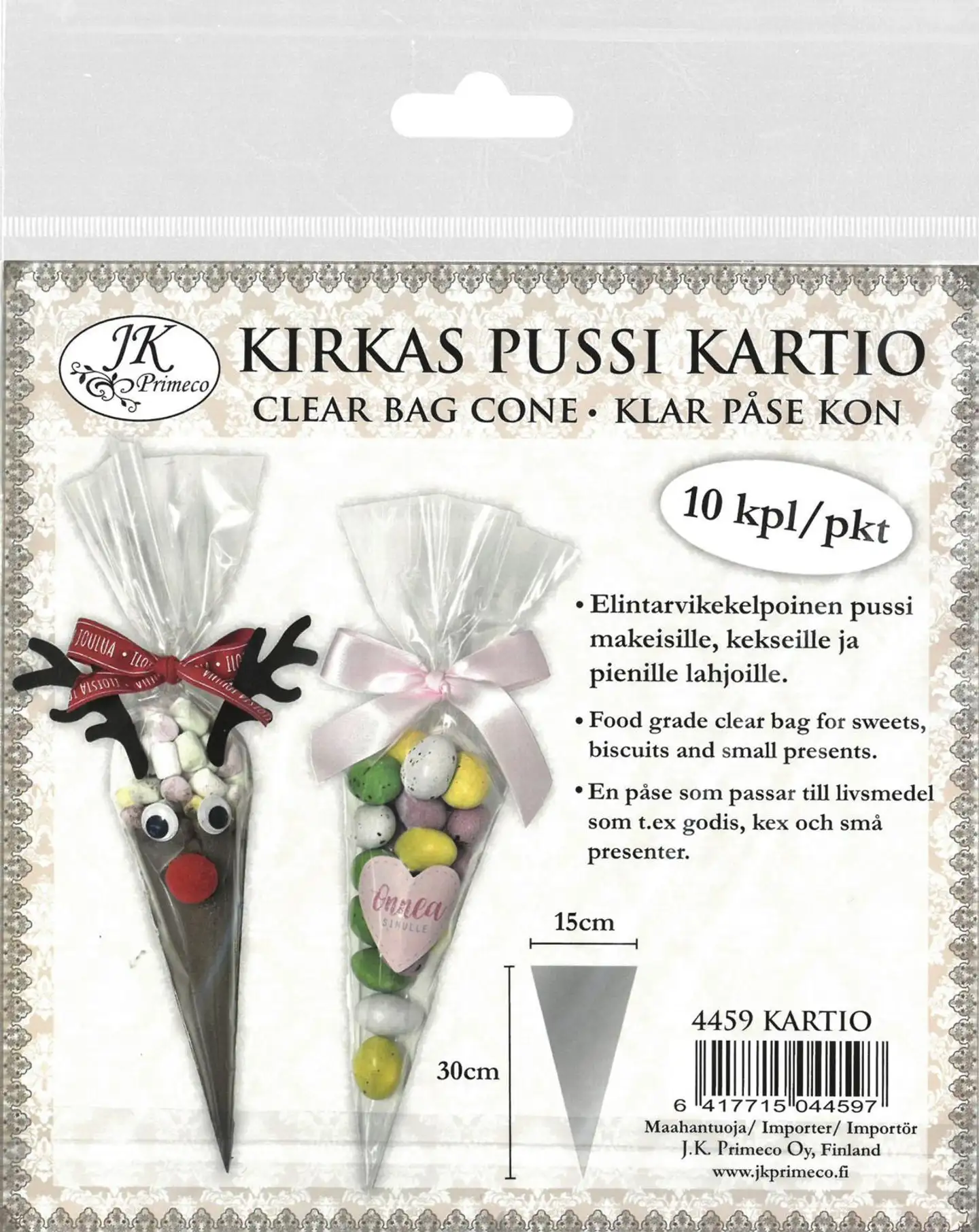 J.K. Primeco kirkas pussi kartio 10kpl
